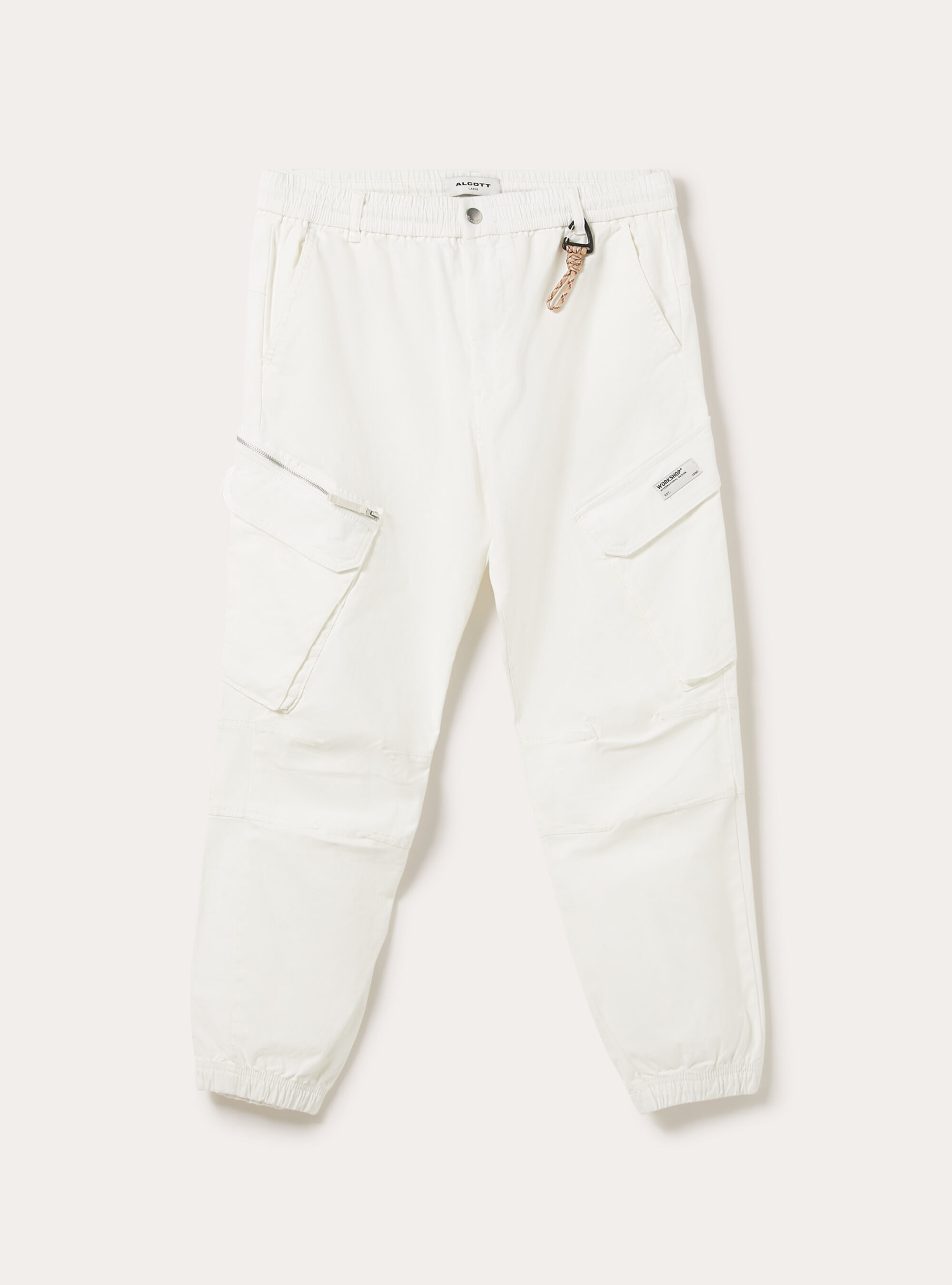 Pantaloni cargo in twill, WH1 OFF WHITE