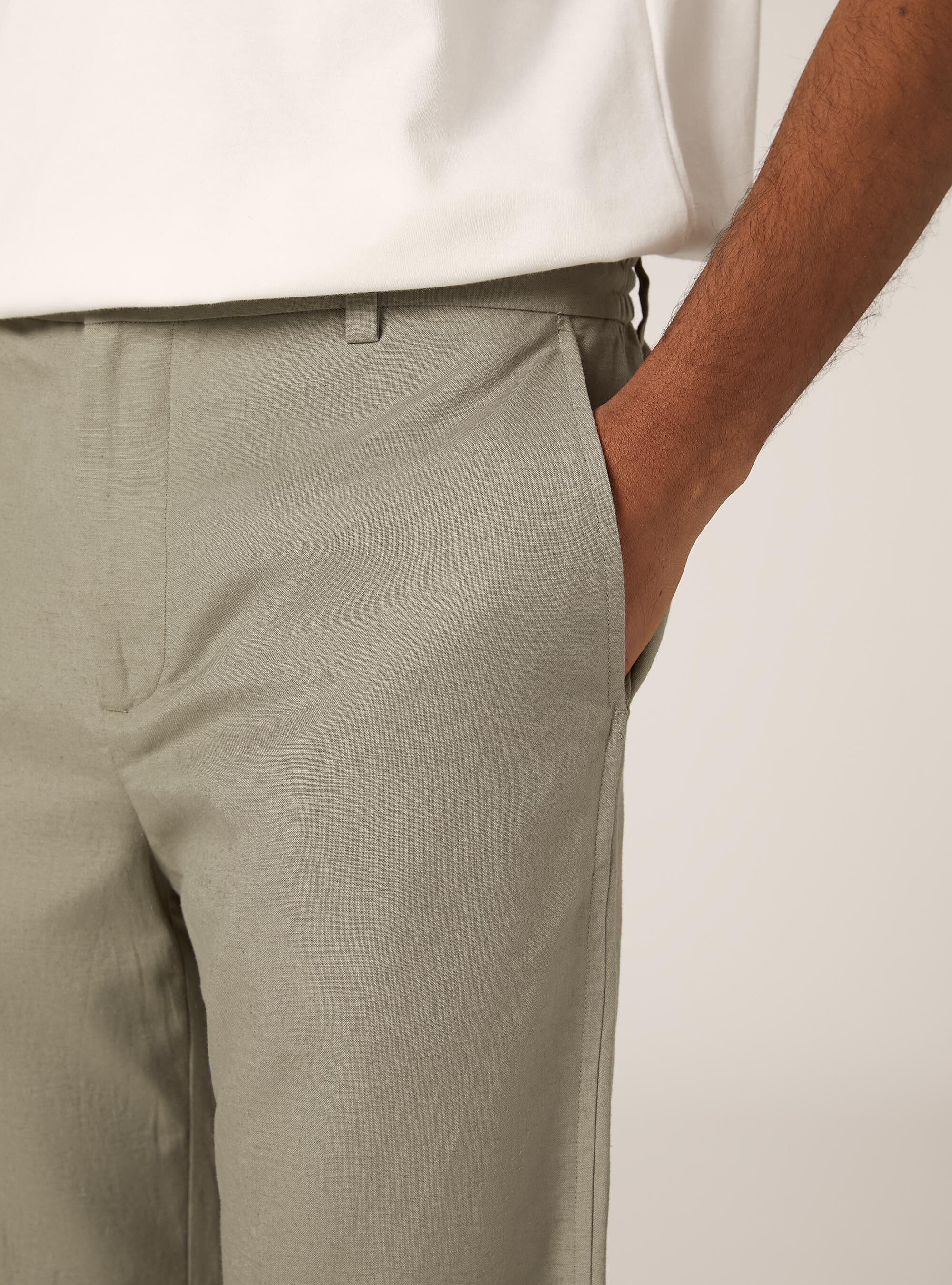 Linen blend chinos, KY3 KAKY LIGHT