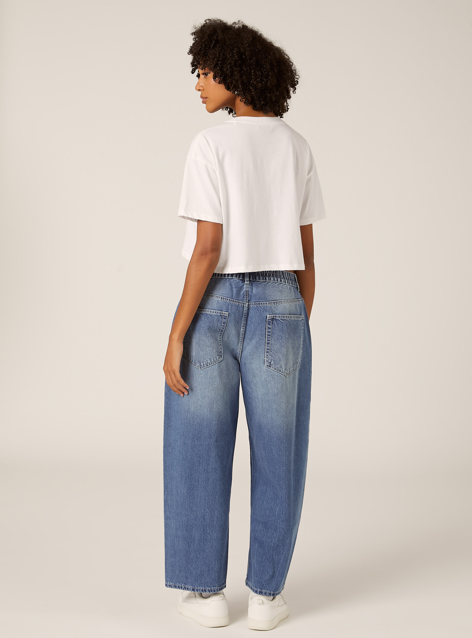 Jeans coupe barrel, D003 MEDIUM BLUE