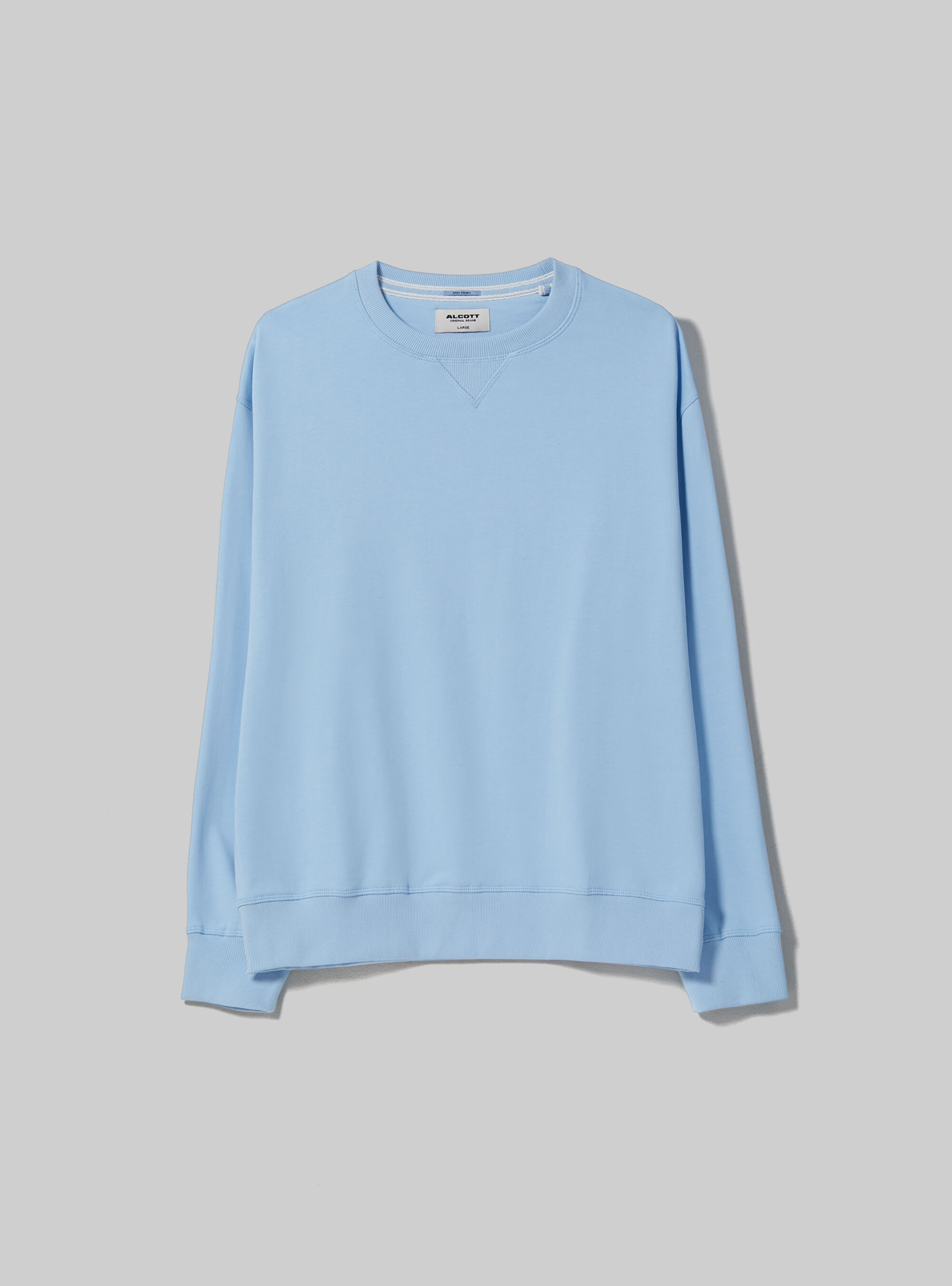 Plain-coloured crew-neck sweatshirt, AZ2 AZZURRE MEDIUM