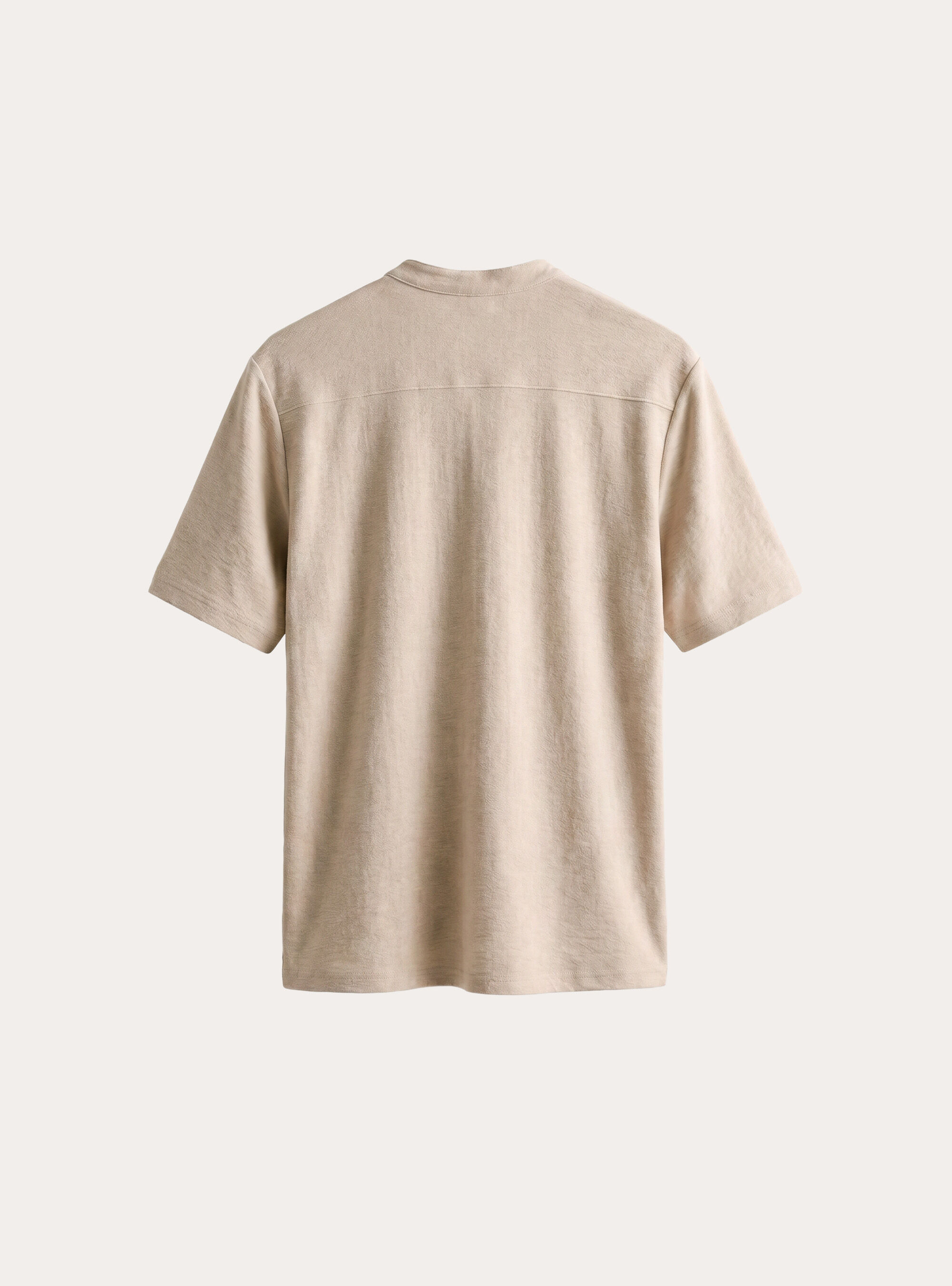 Camicia collo coreano mezza placchetta in jersey, BG3 BEIGE LIGHT
