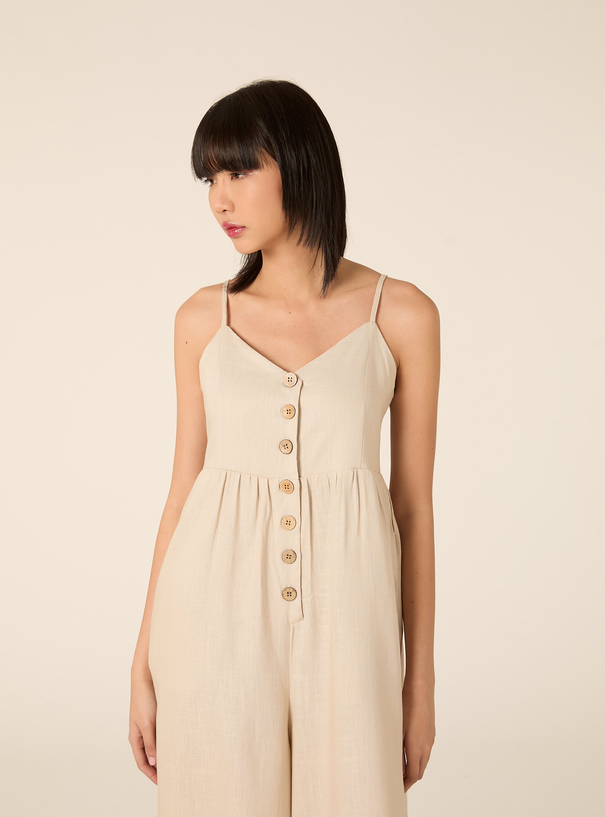 Tuta in misto lino, BG2 BEIGE MEDIUM