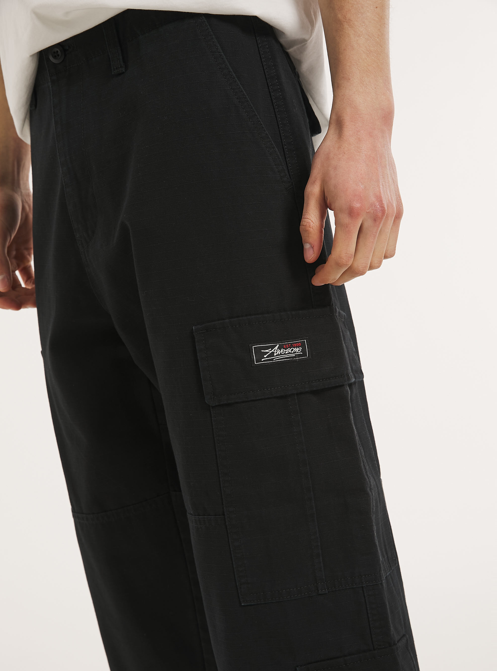 Pantalones cargo ripstop, BK1 BLACK