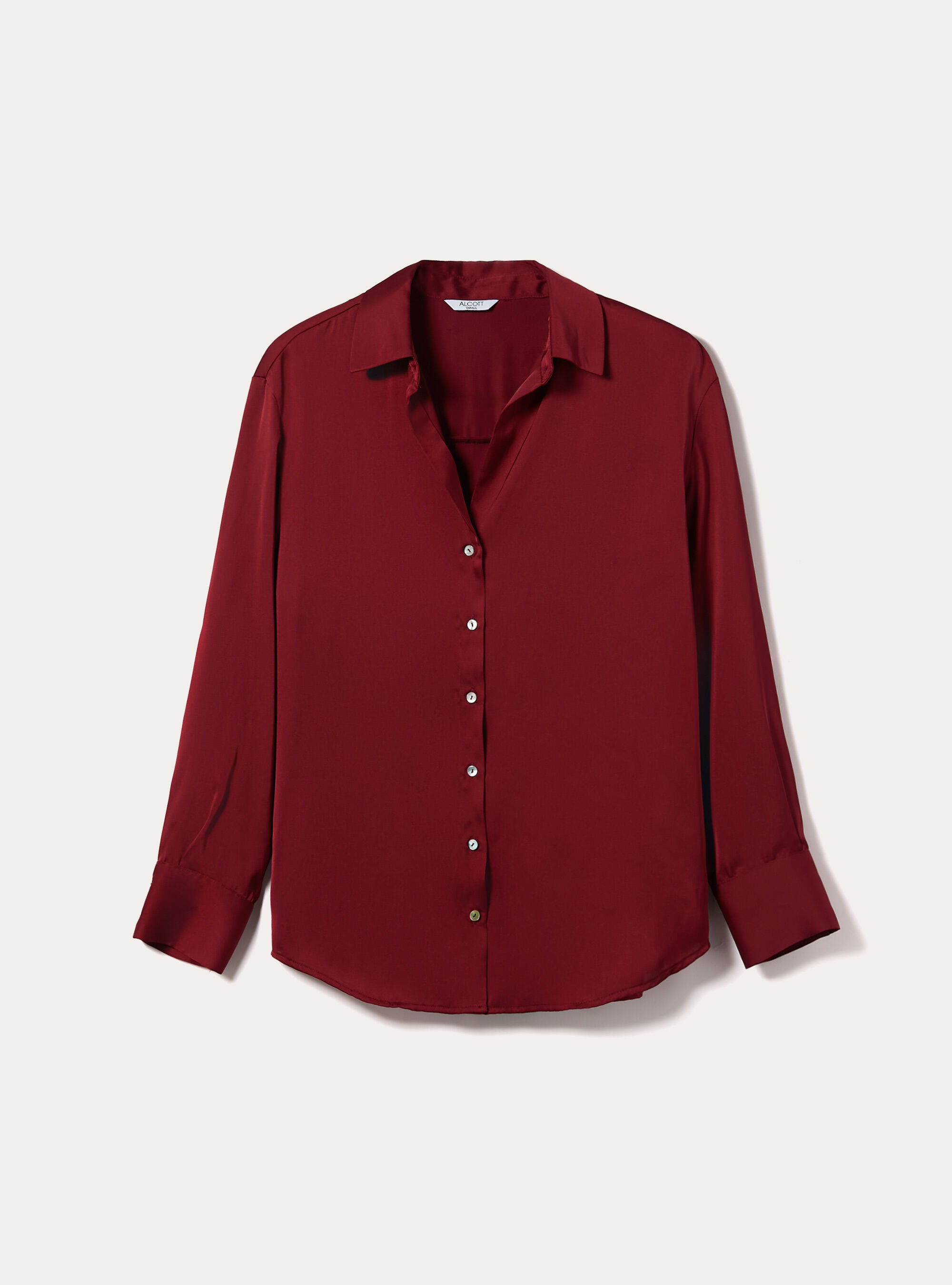 Chemise unie en satin, BO2 BORDEAUX MEDIUM