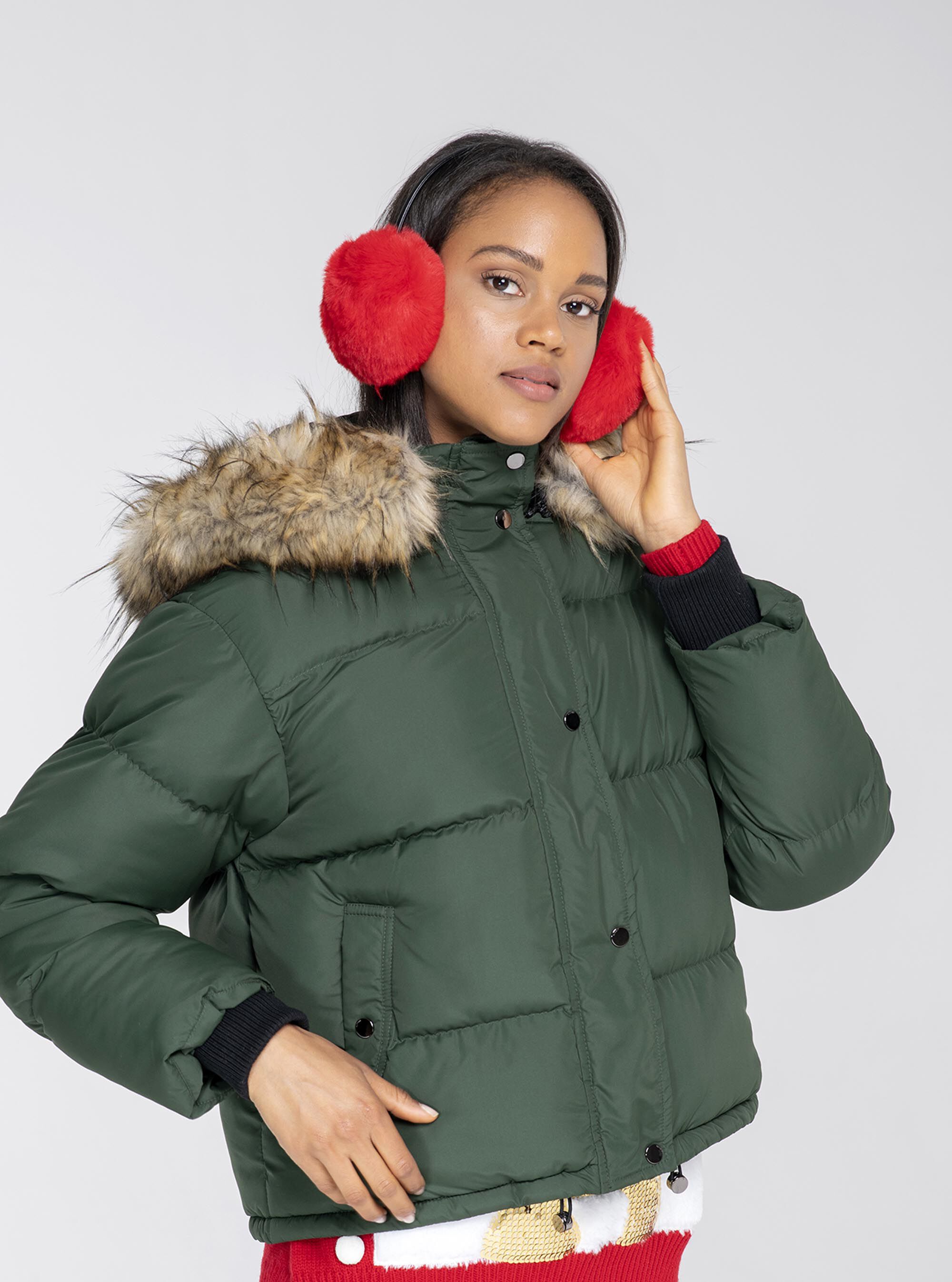 Paraorecchi in finta pelliccia, RED