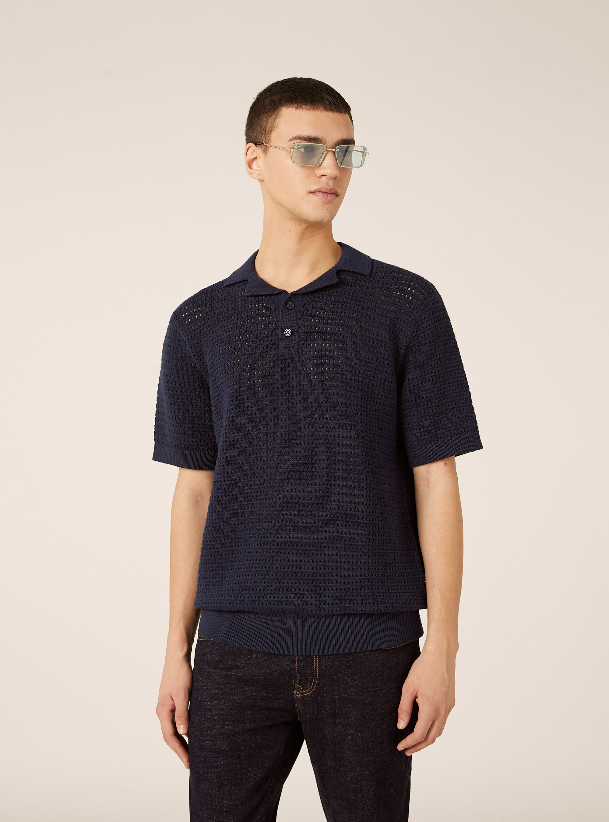Knitted polo shirt
