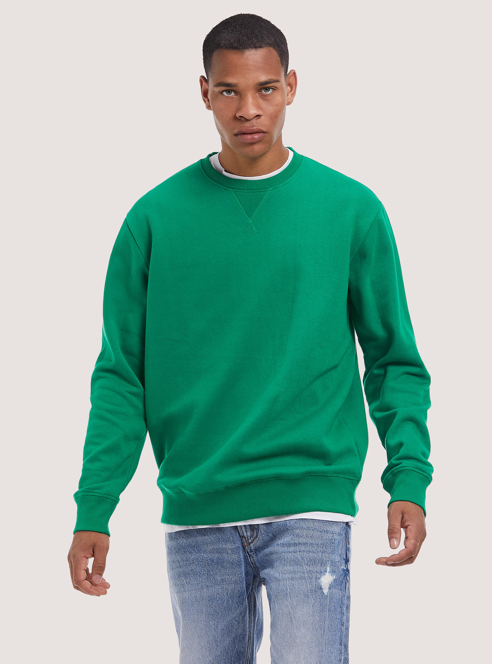 Solid green sweatshirt clearance