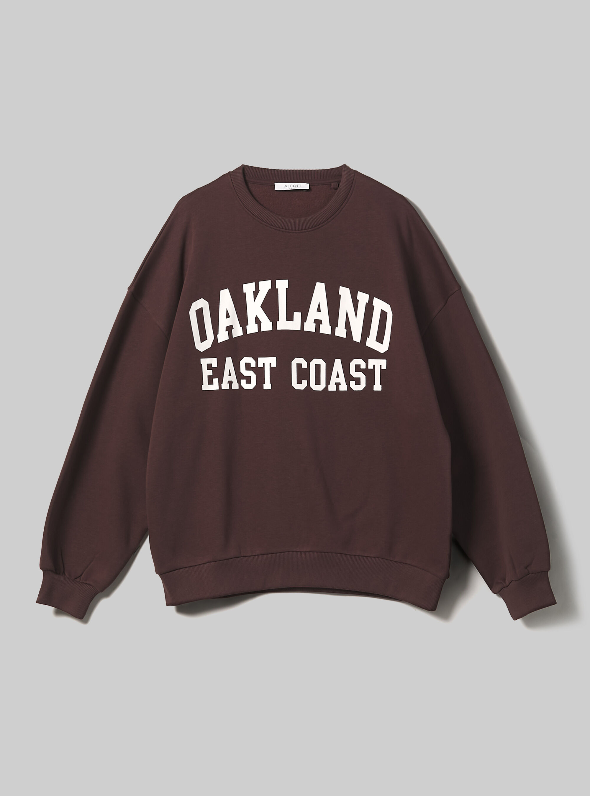 Sudadera college comfort fit de cuello redondo, BR2 BROWN MEDIUM