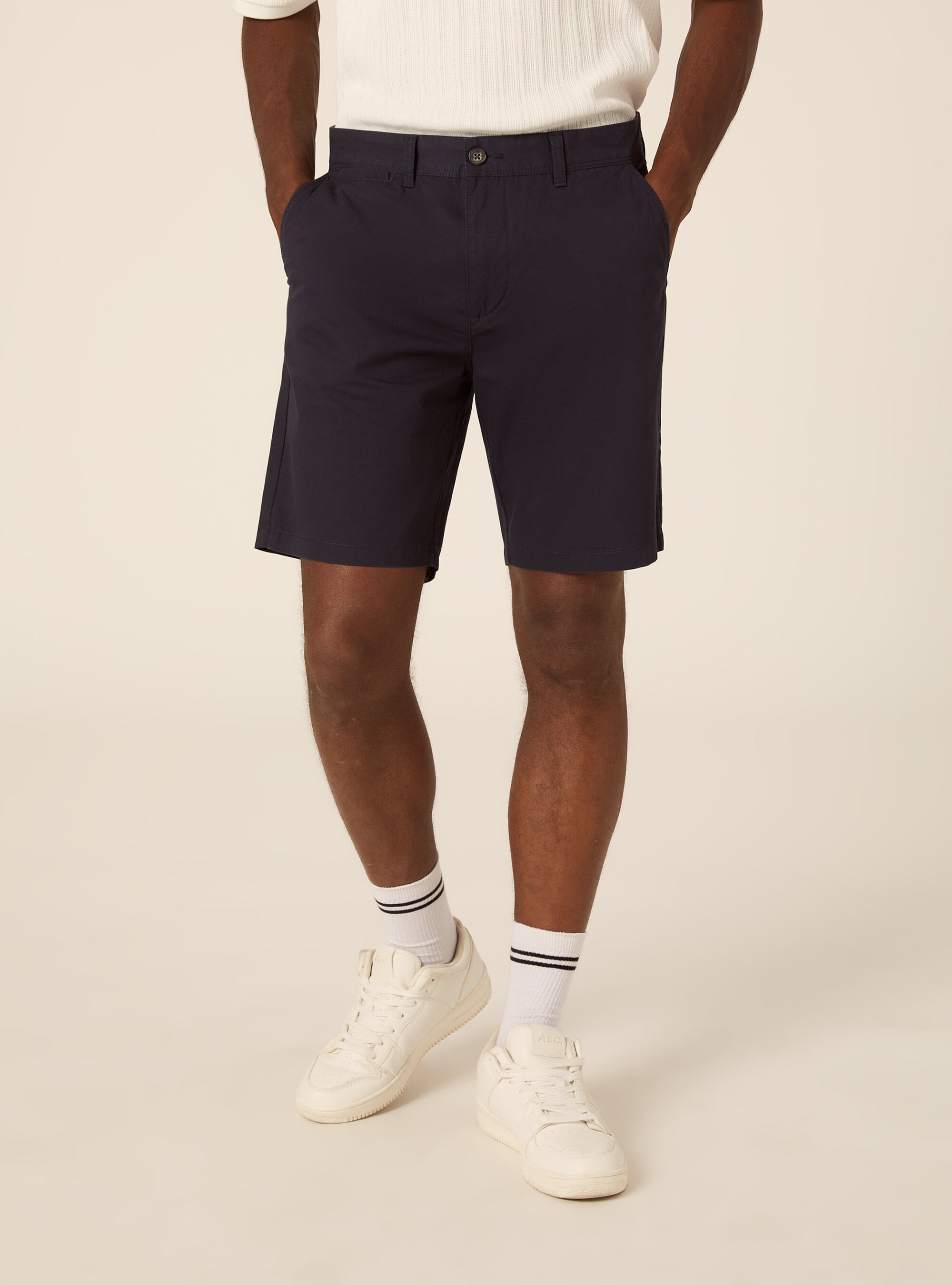 Plain Fit Twill Bermuda Shorts