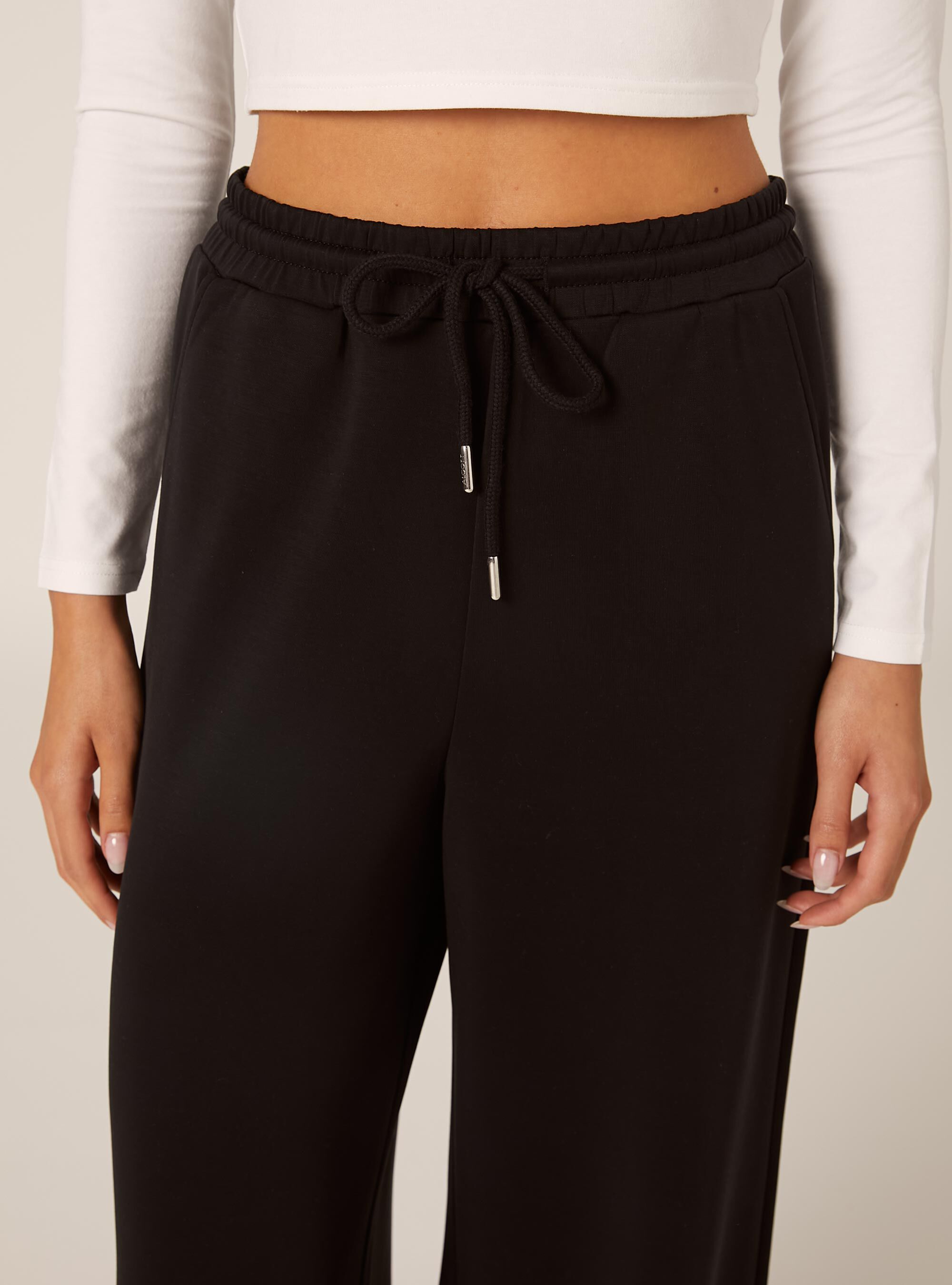 Jogginghose mit weitem Bein und weichem Griff, BK1 BLACK