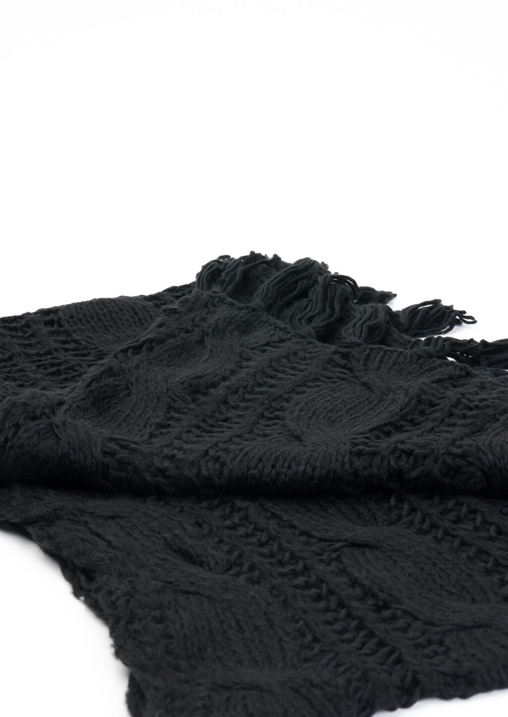 Sciarpa con frange, C101 BLACK