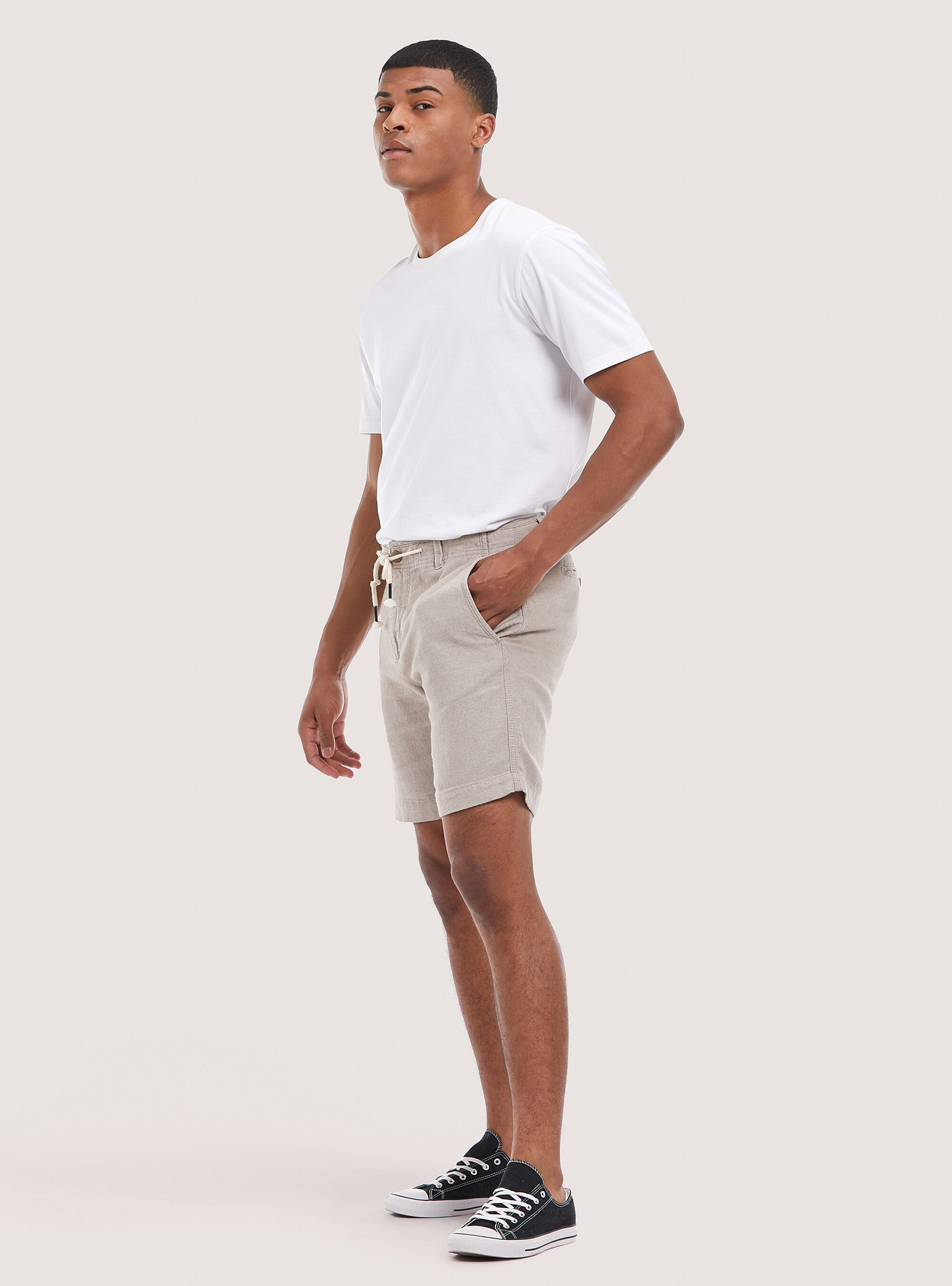 Bermuda con coulisse in misto lino