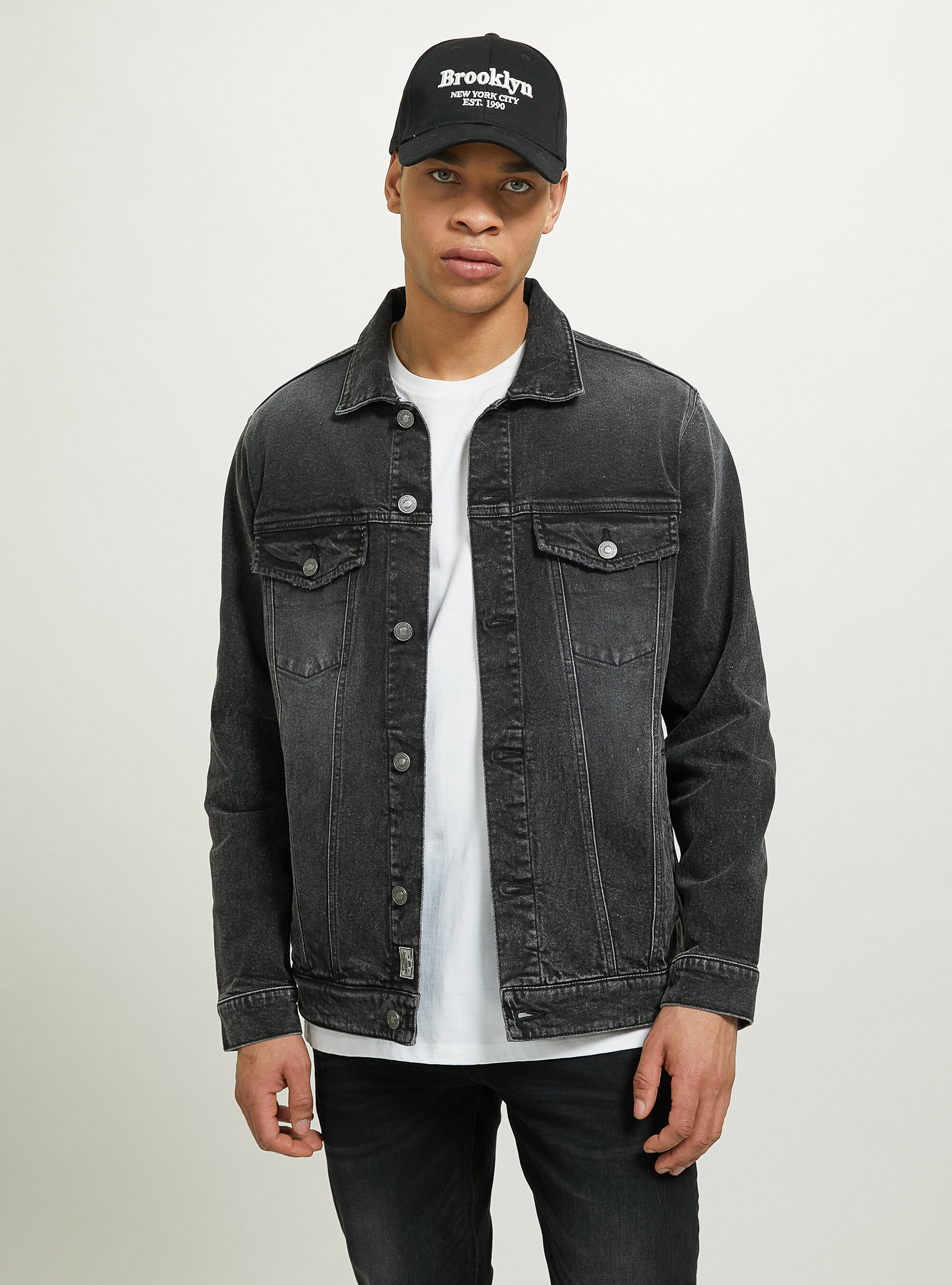 Grey colour denim jacket top