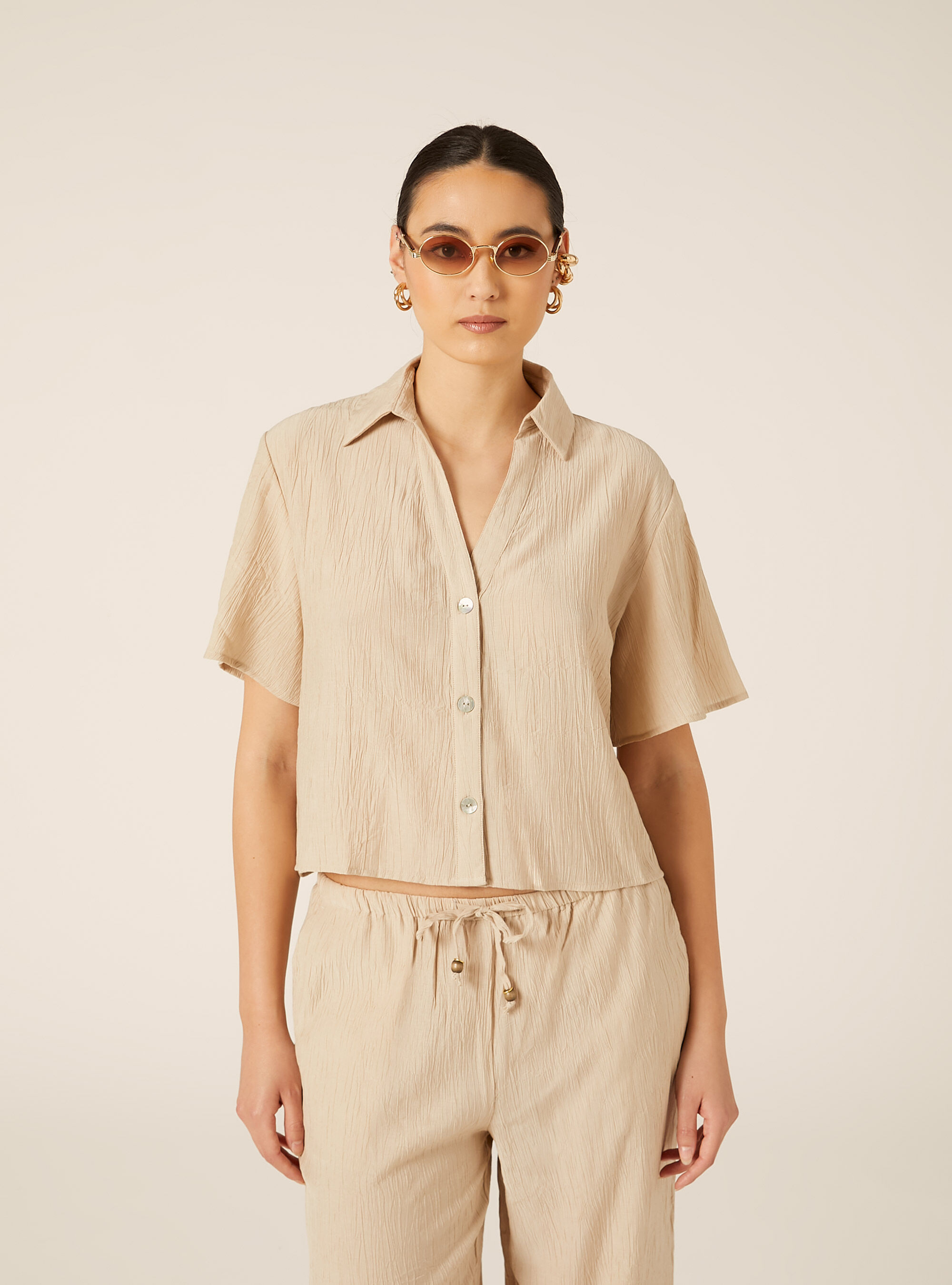 Camicia maniche corte in crepe