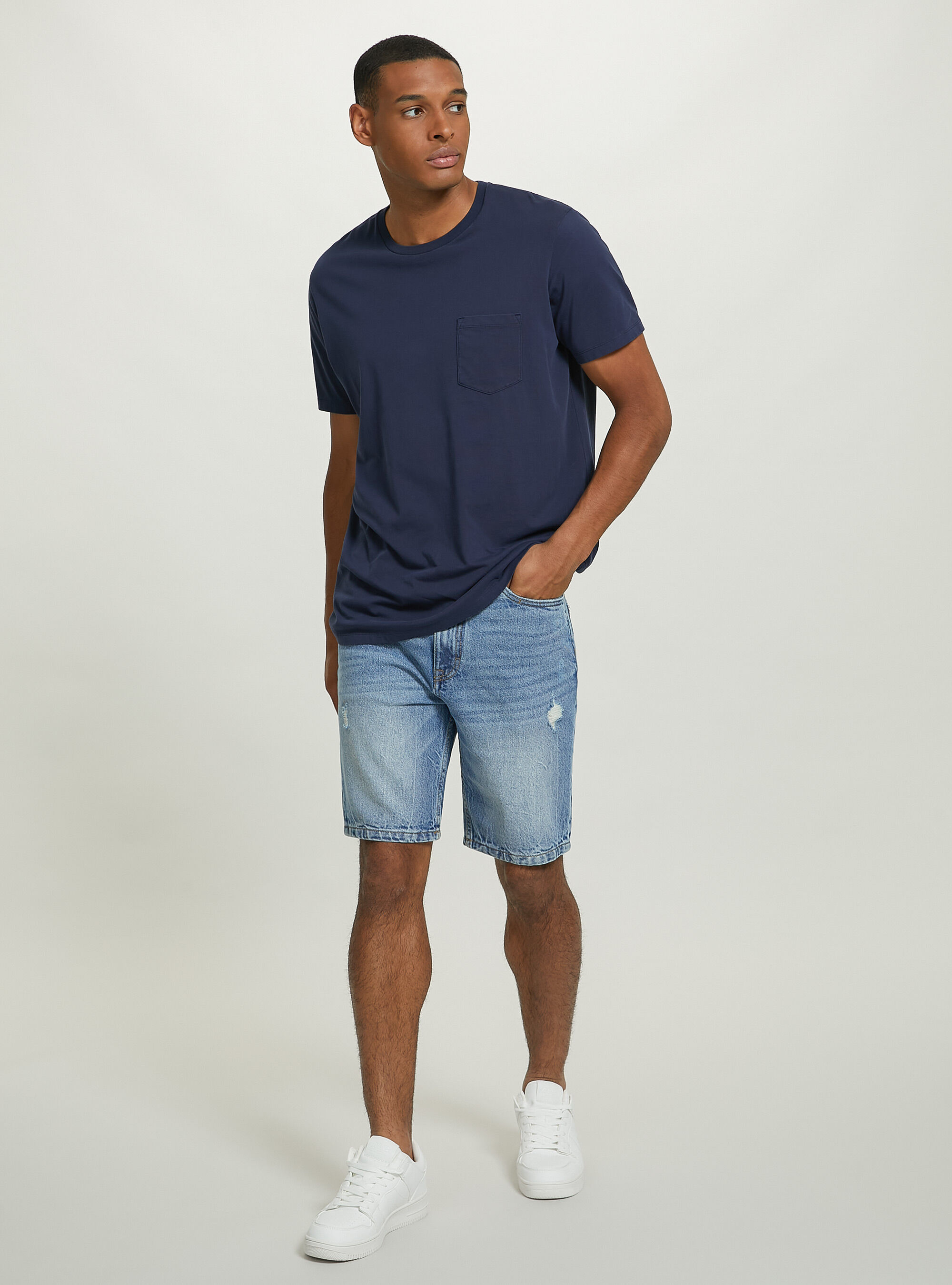 Stretch bermuda discount jean shorts