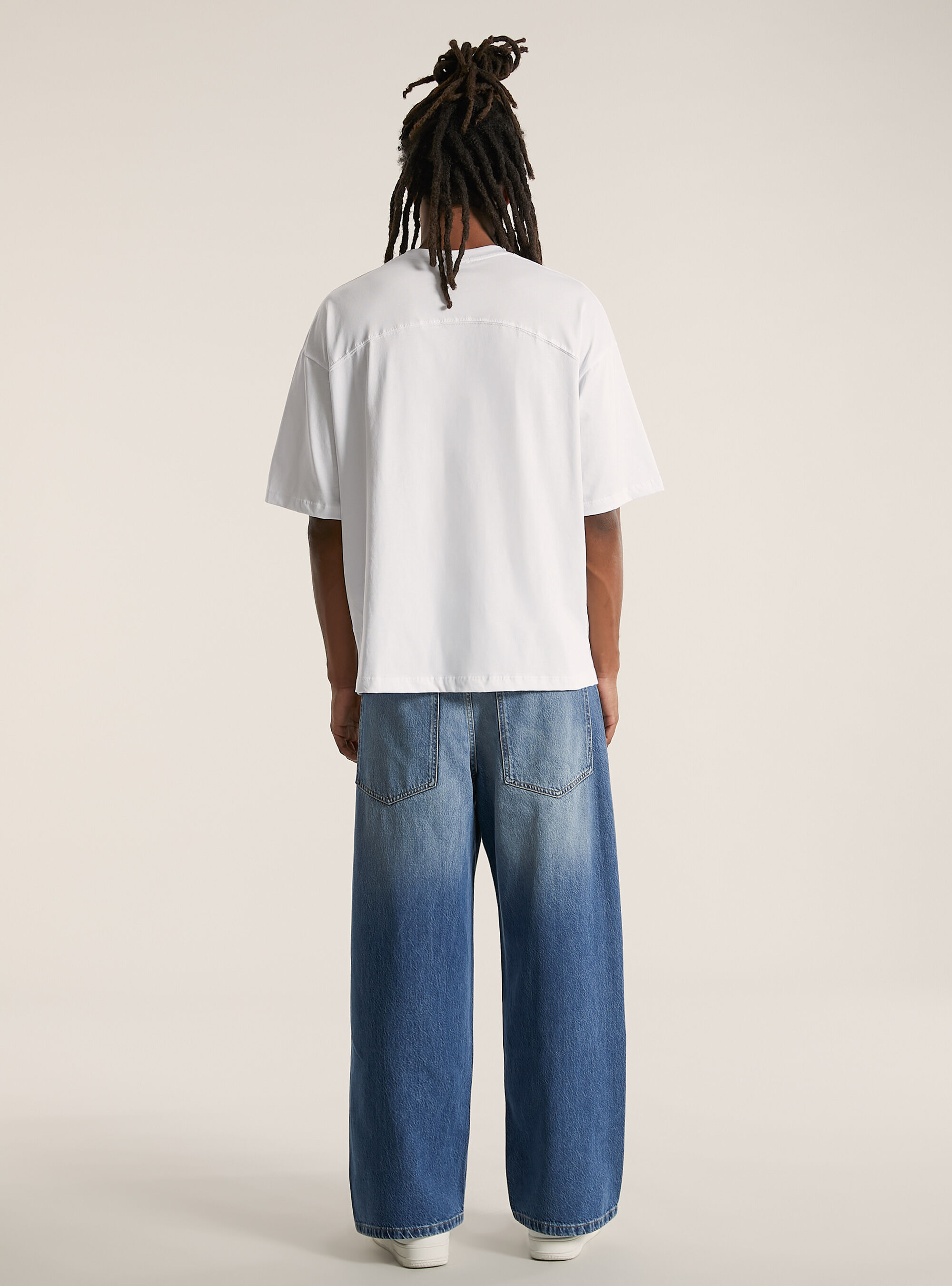 Tee-shirt &agrave; la coupe large, WH3 WHITE