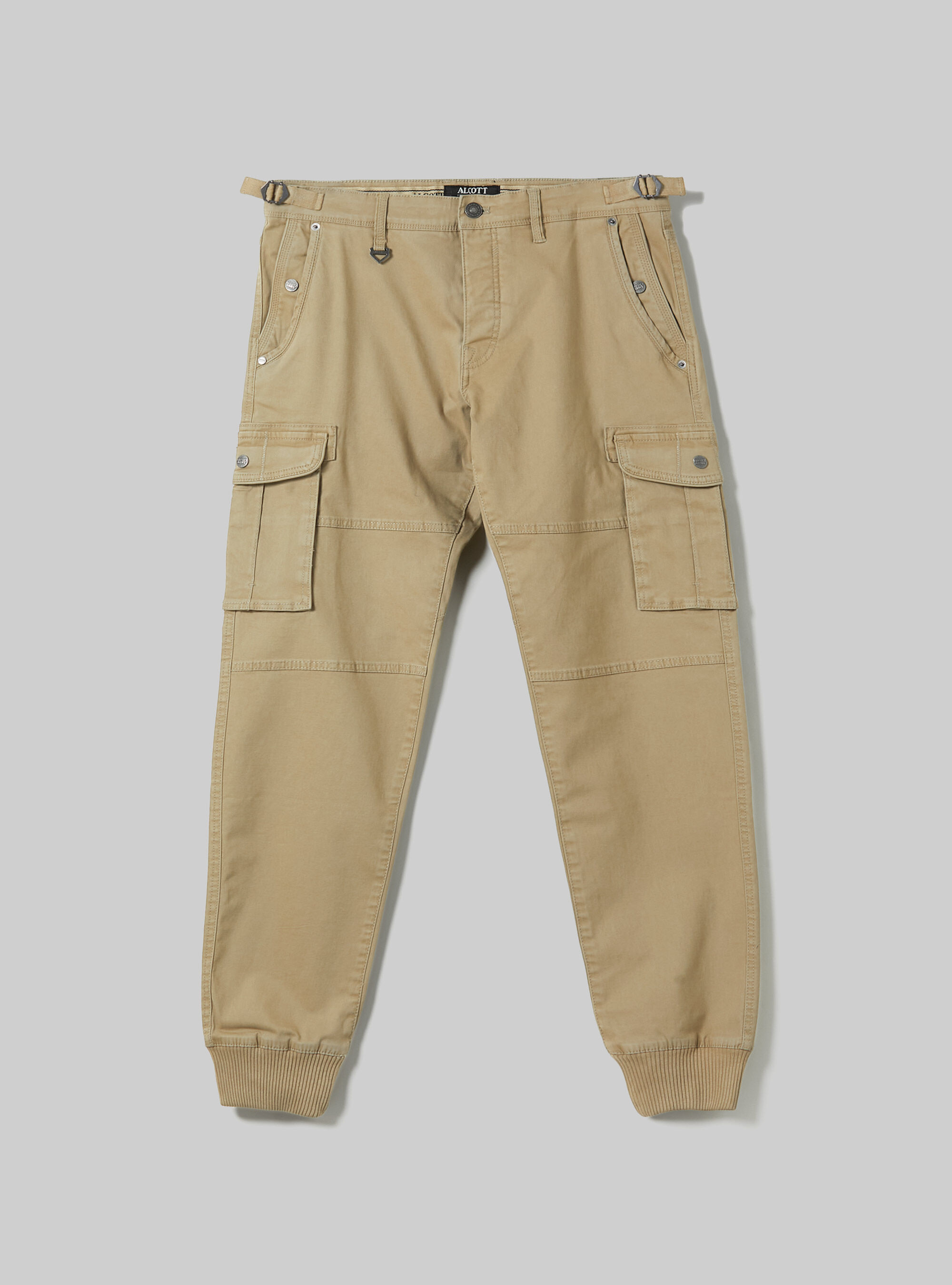 Pantalon cargo en coton avec bande &eacute;lastique, TB2 TOBACCO MEDIUM