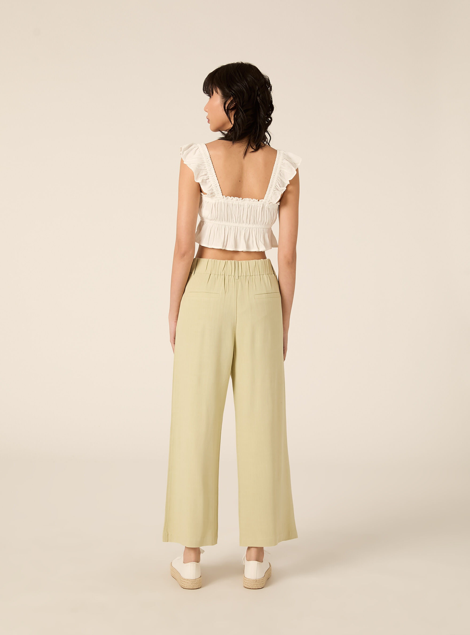 Pantaloni wide leg in misto lino, KY3 KAKY LIGHT