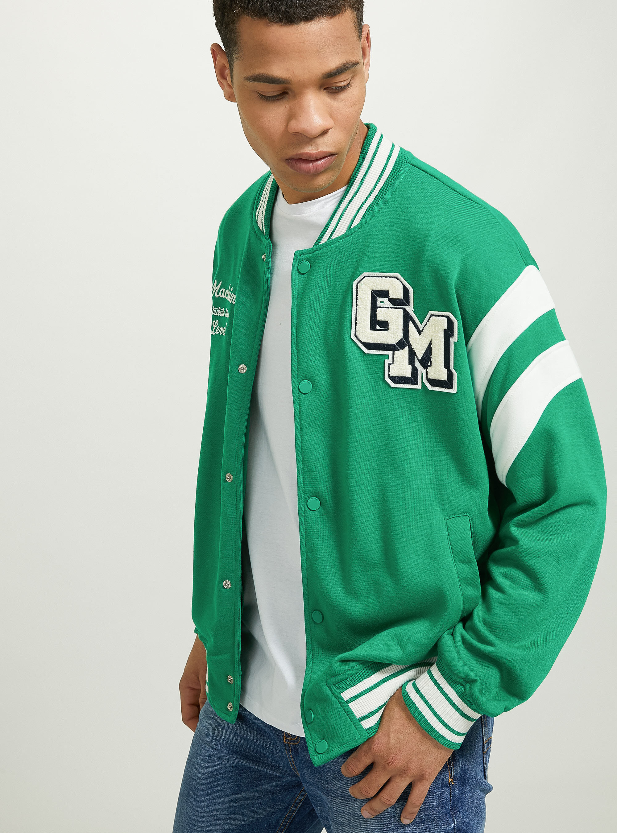 Green white jacket online