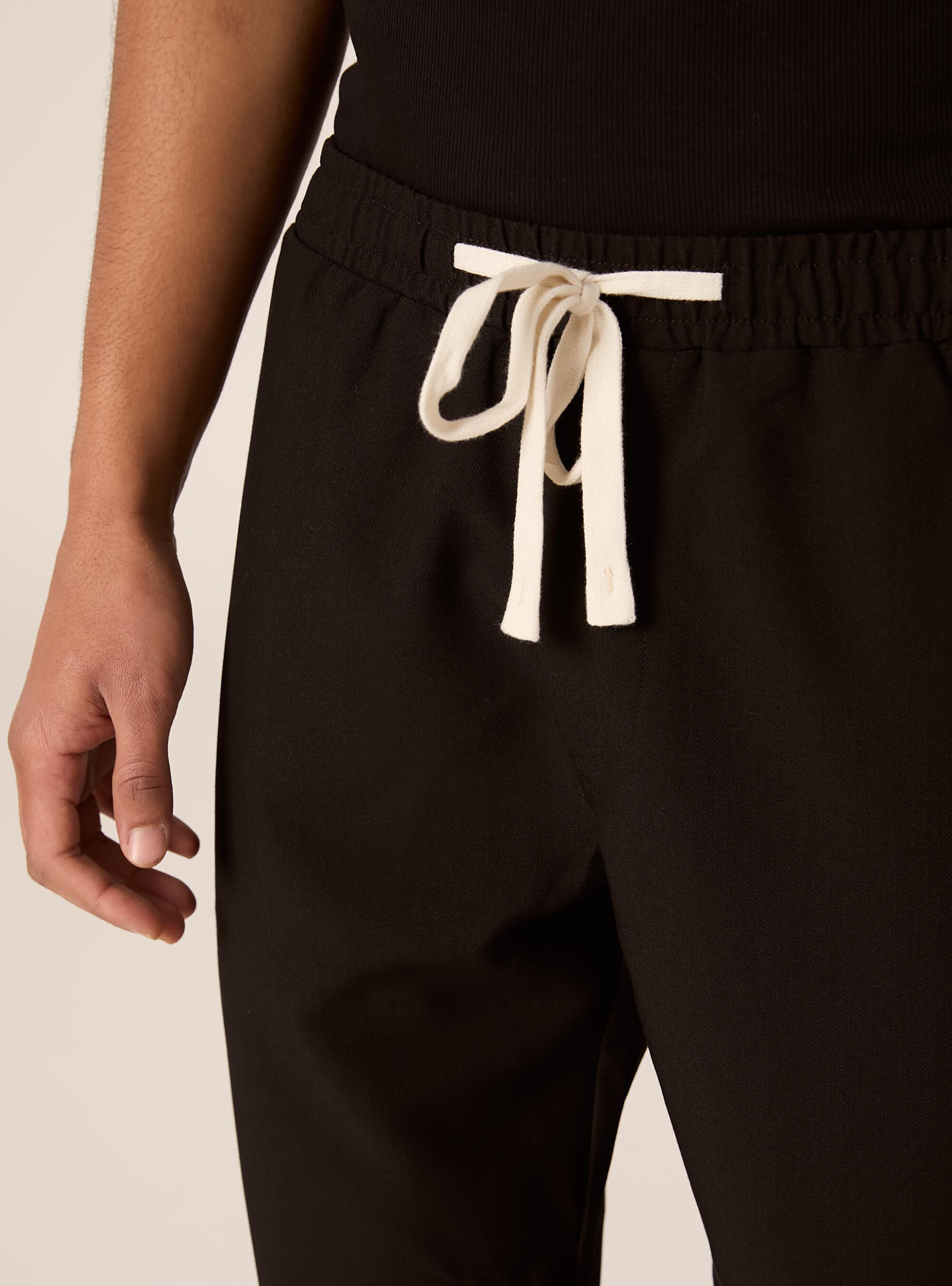 Pantalones jogger de sarga, BK1 BLACK