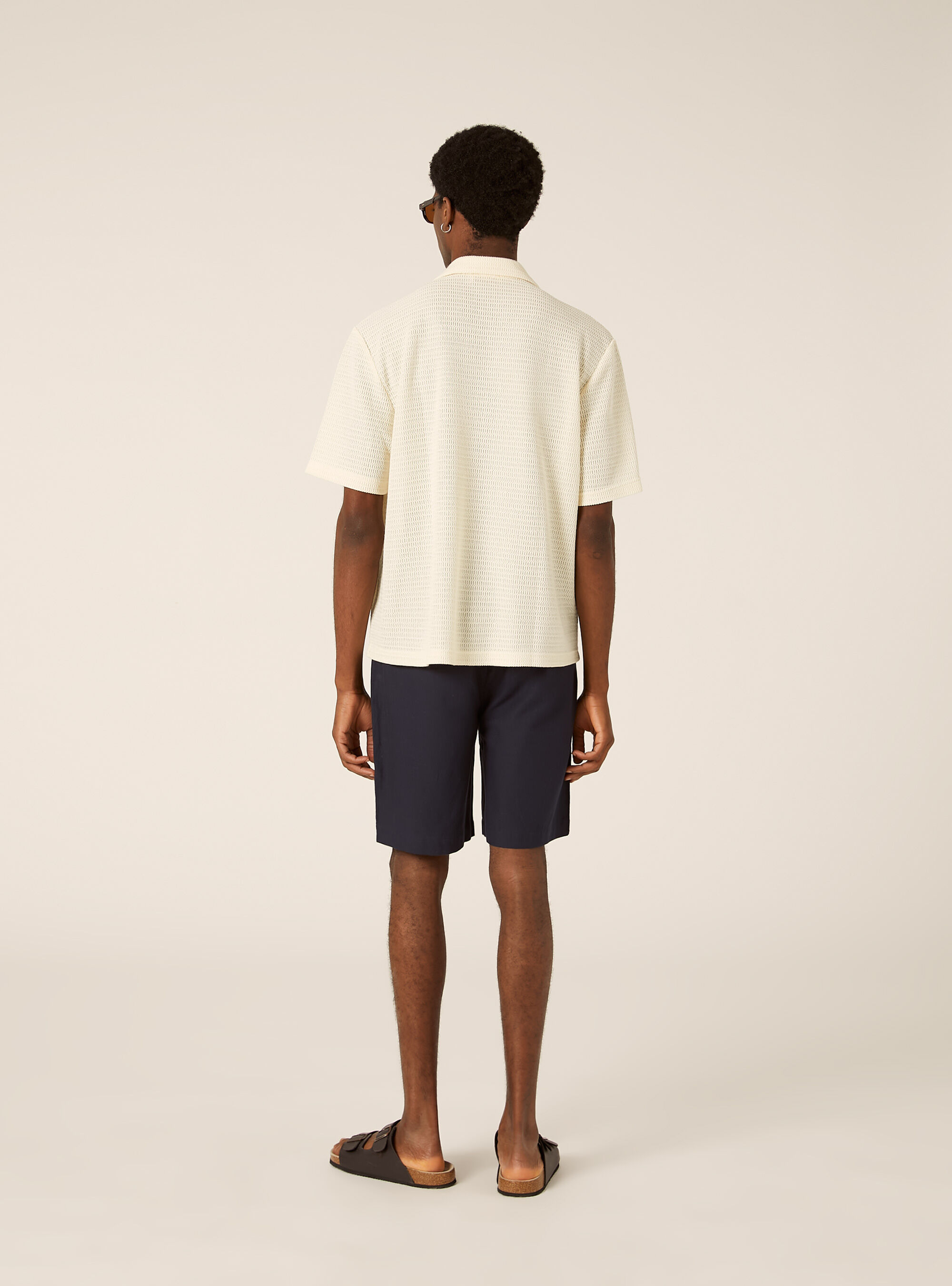 Camicia bowling regular fit effetto rete, WH1 OFF WHITE