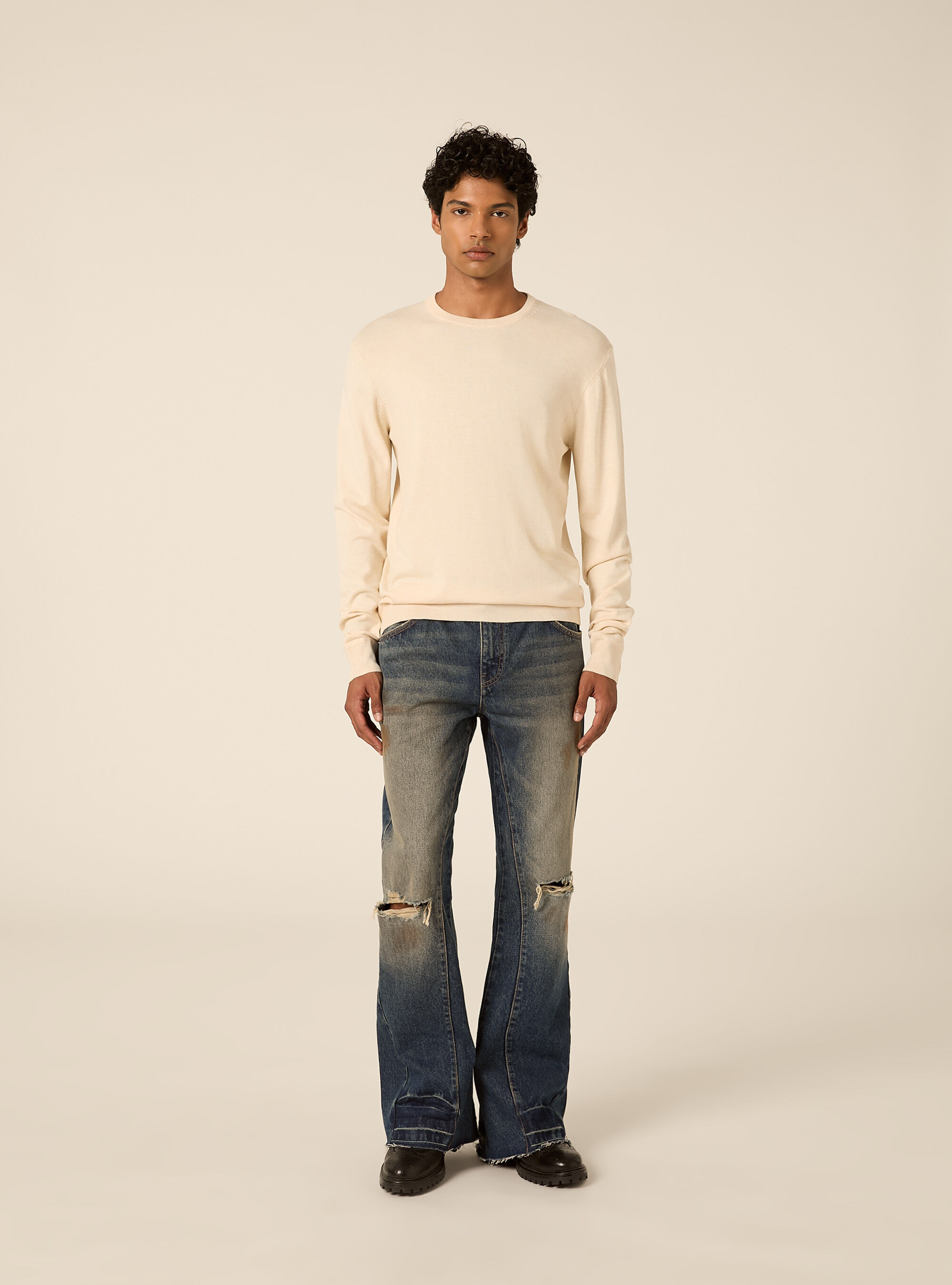 Pullover girocollo in viscosa