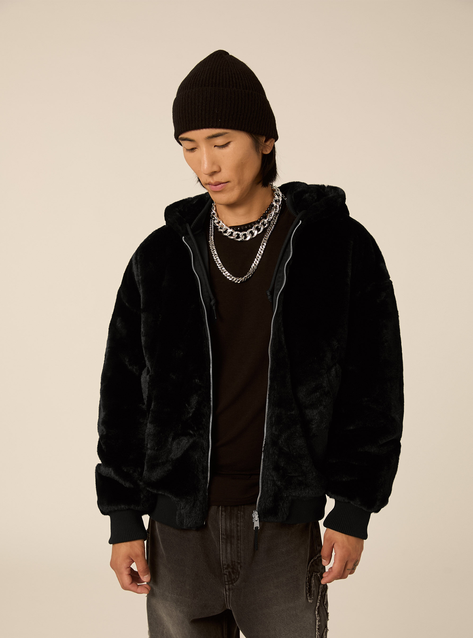 Bomber reversibile con cappuccio