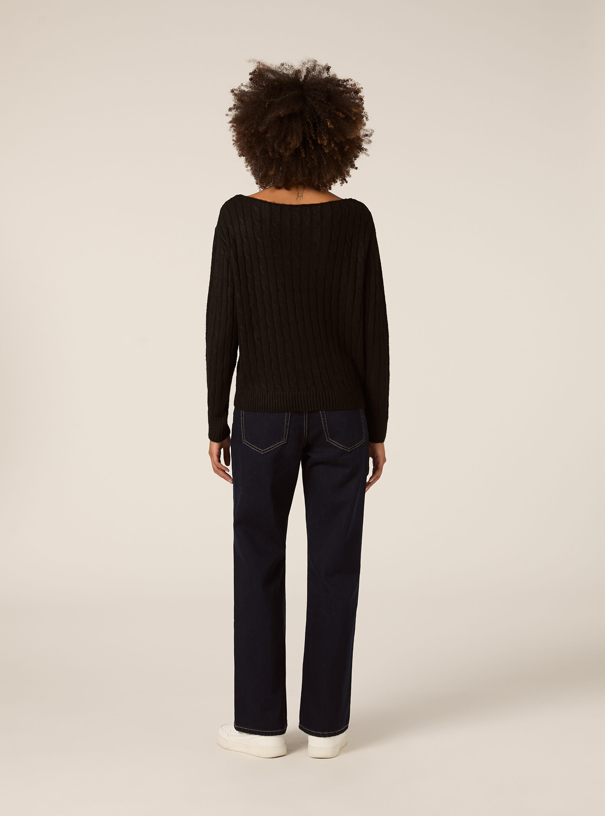 Pullover mit U-Boot-Ausschnitt, BK1 BLACK