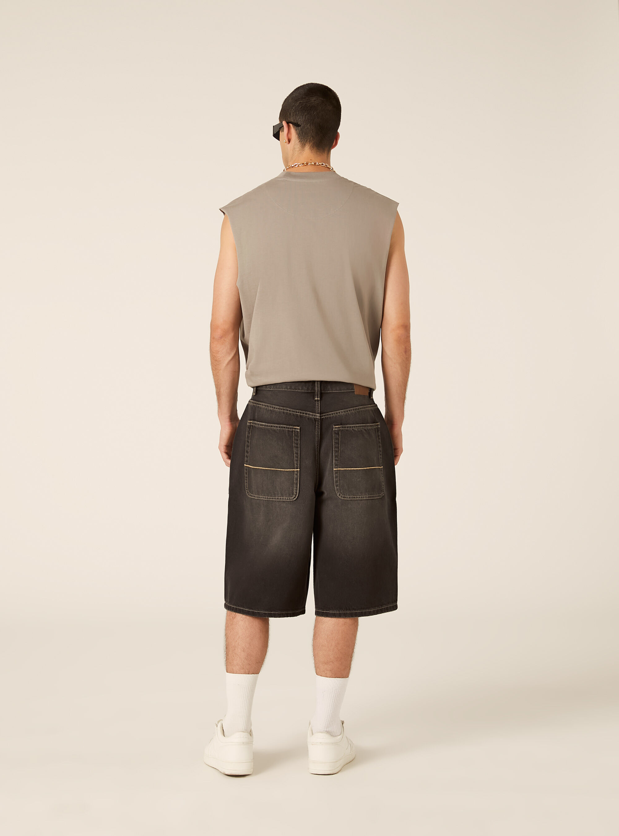 Bermuda in denim skater, D000 BLACK