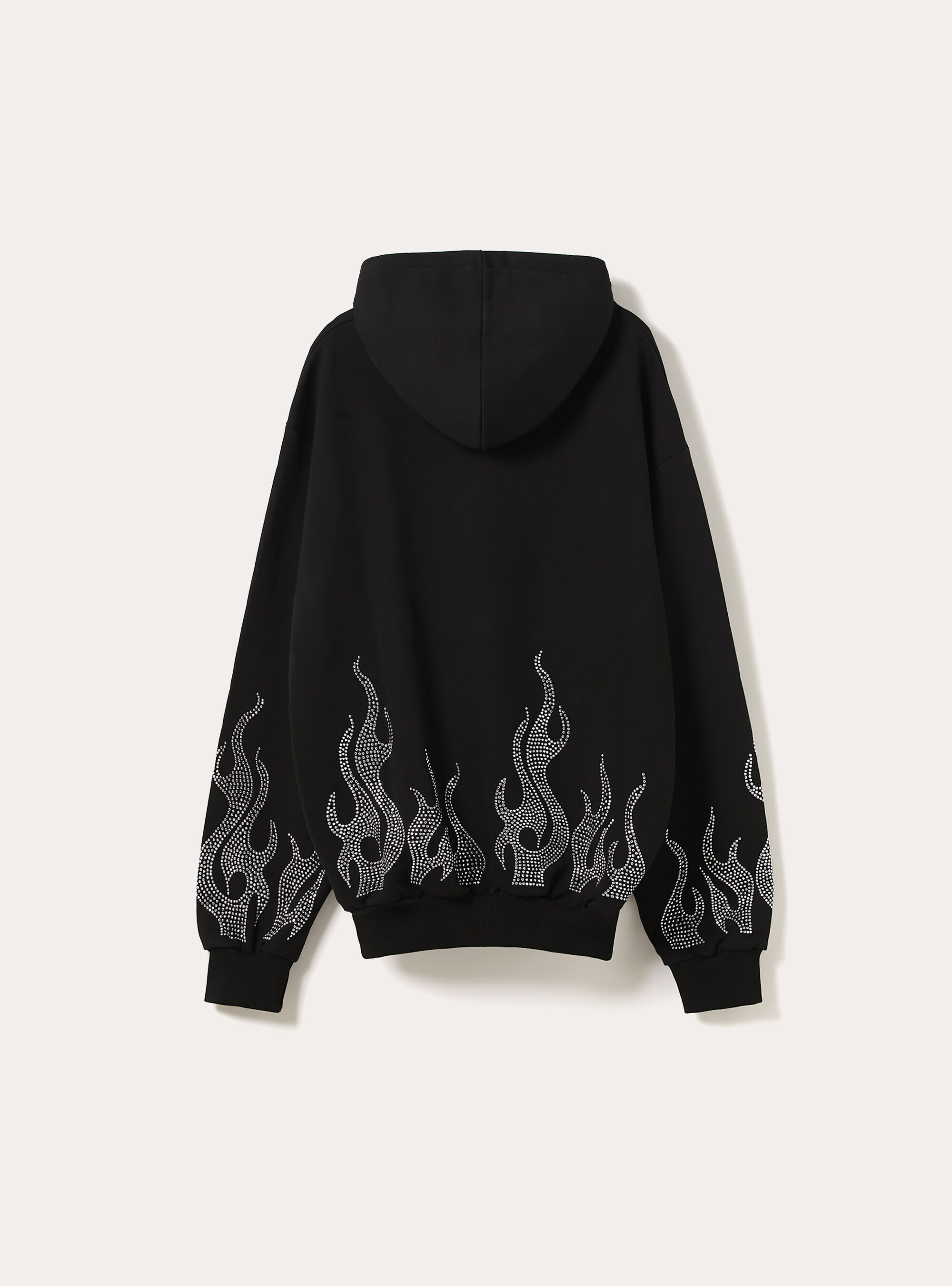 Boxy fit sweatshirt with rhinestones, BK1 BLACK