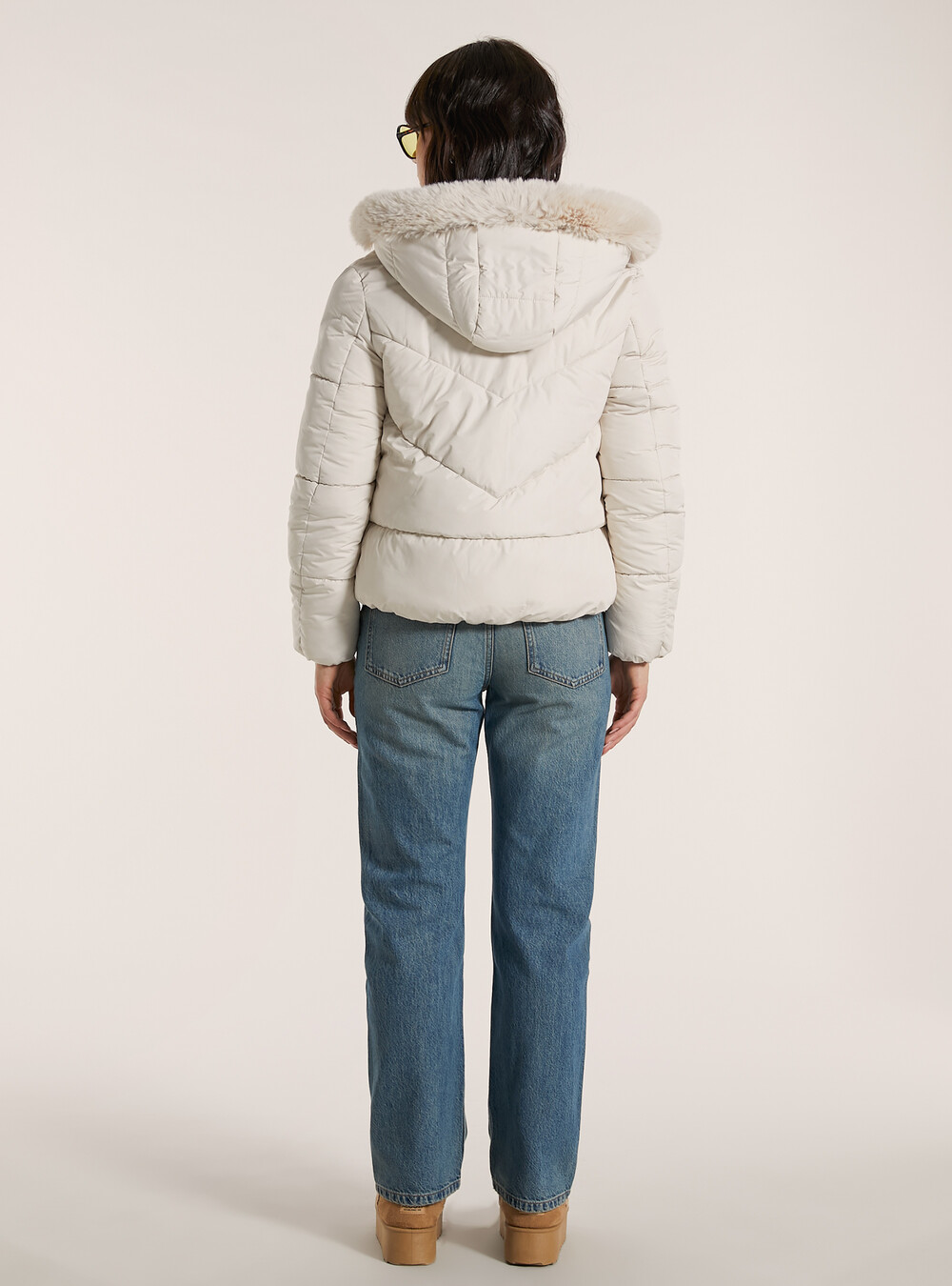 Pelliccia Bianca Giubbotto Jeans Con Pelliccia Outfit Giacca Di