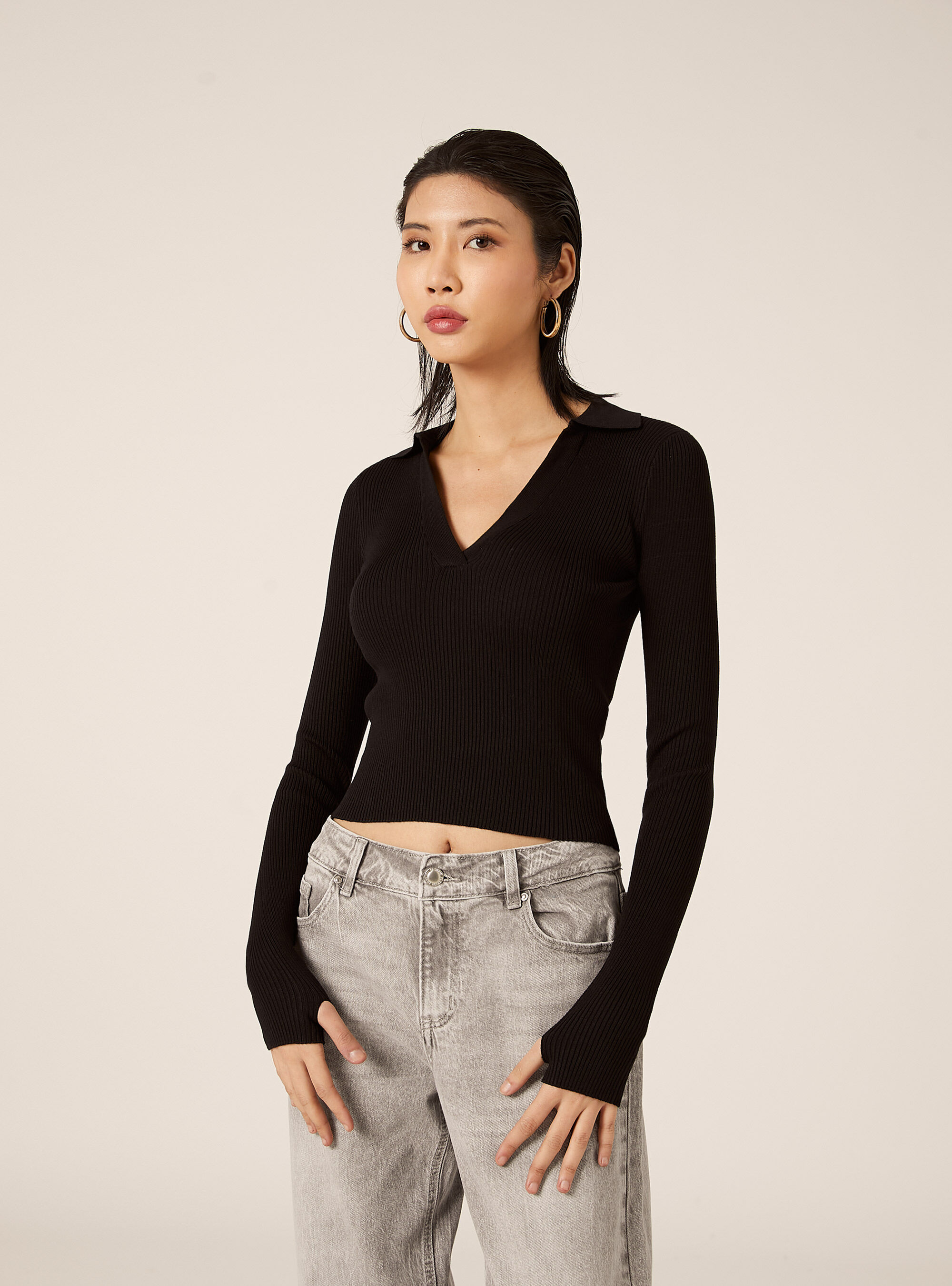 Polo in maglia, BK1 BLACK