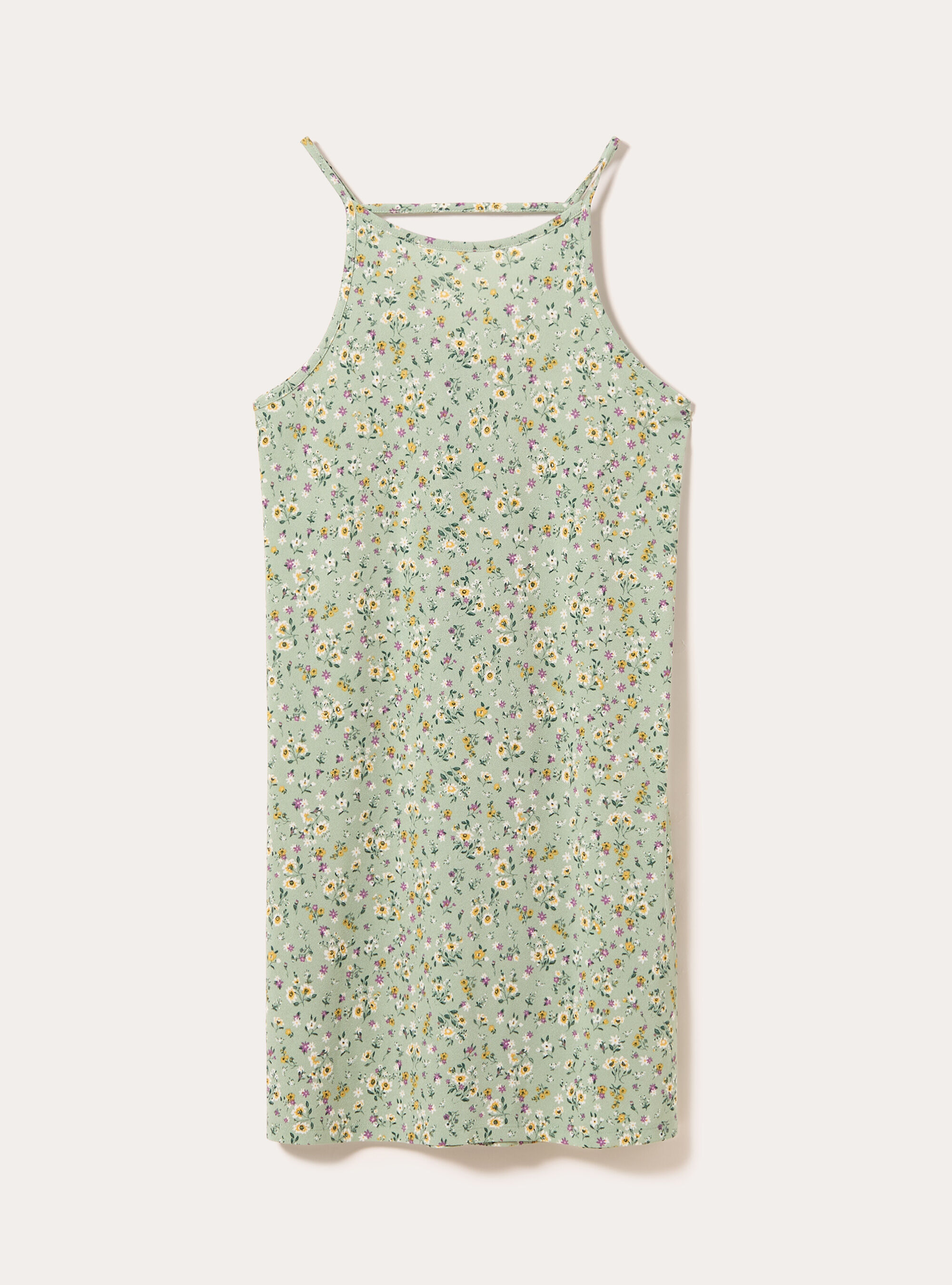 Robe &agrave; fleurs avec fines bretelles, SG3 SAGE LIGHT