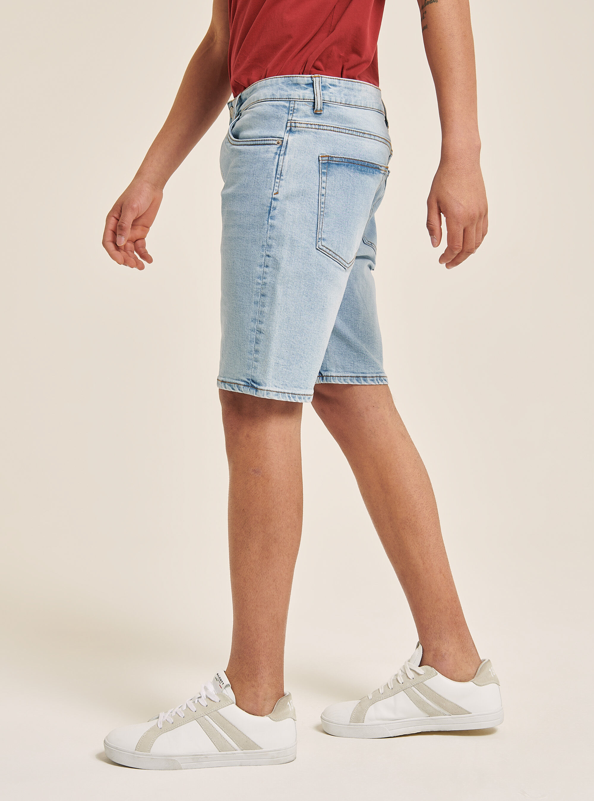 Denim comfort fit shorts bermuda, AZURE