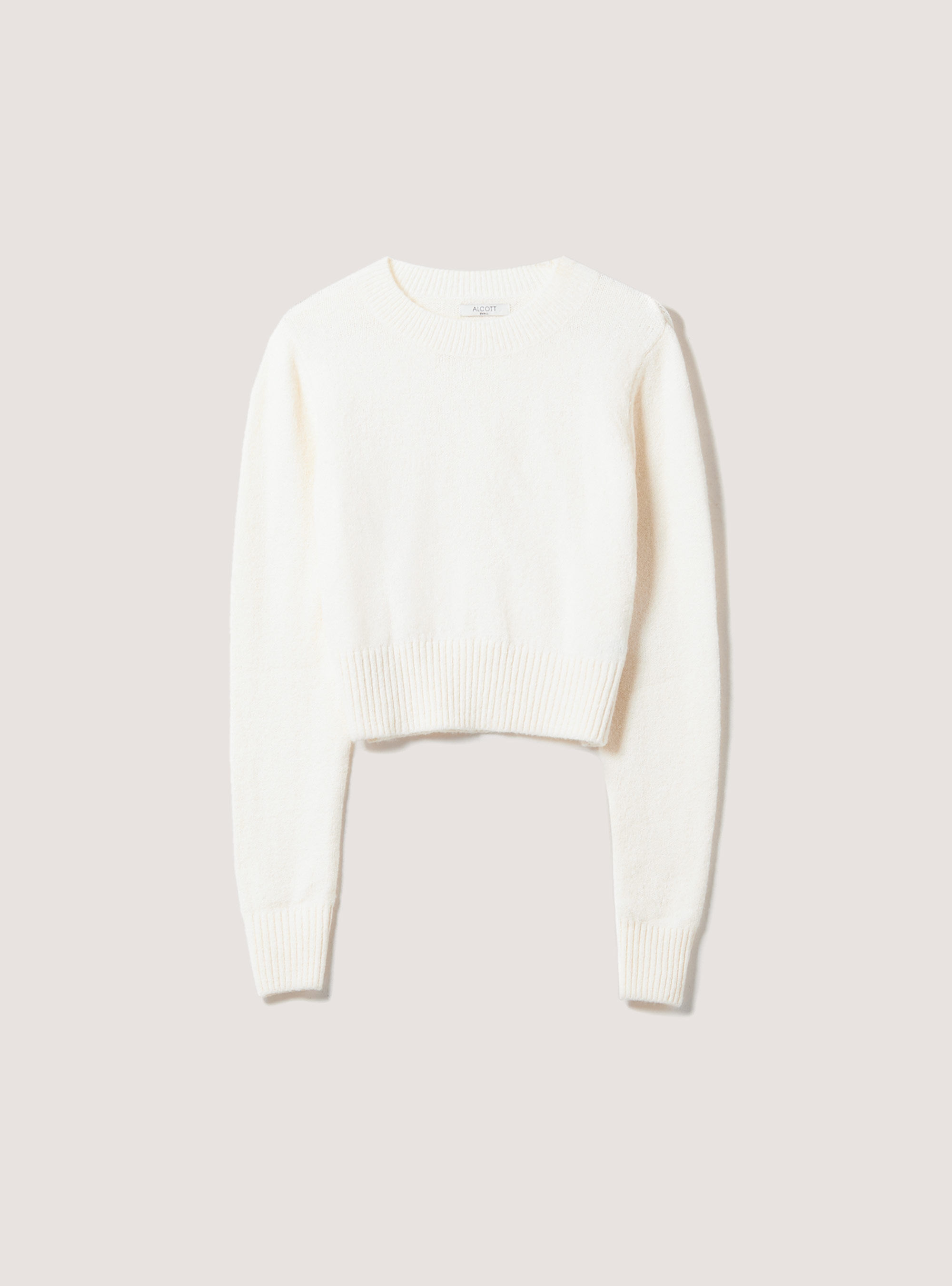 Pullover cropped soft touch, WH1 OFF WHITE