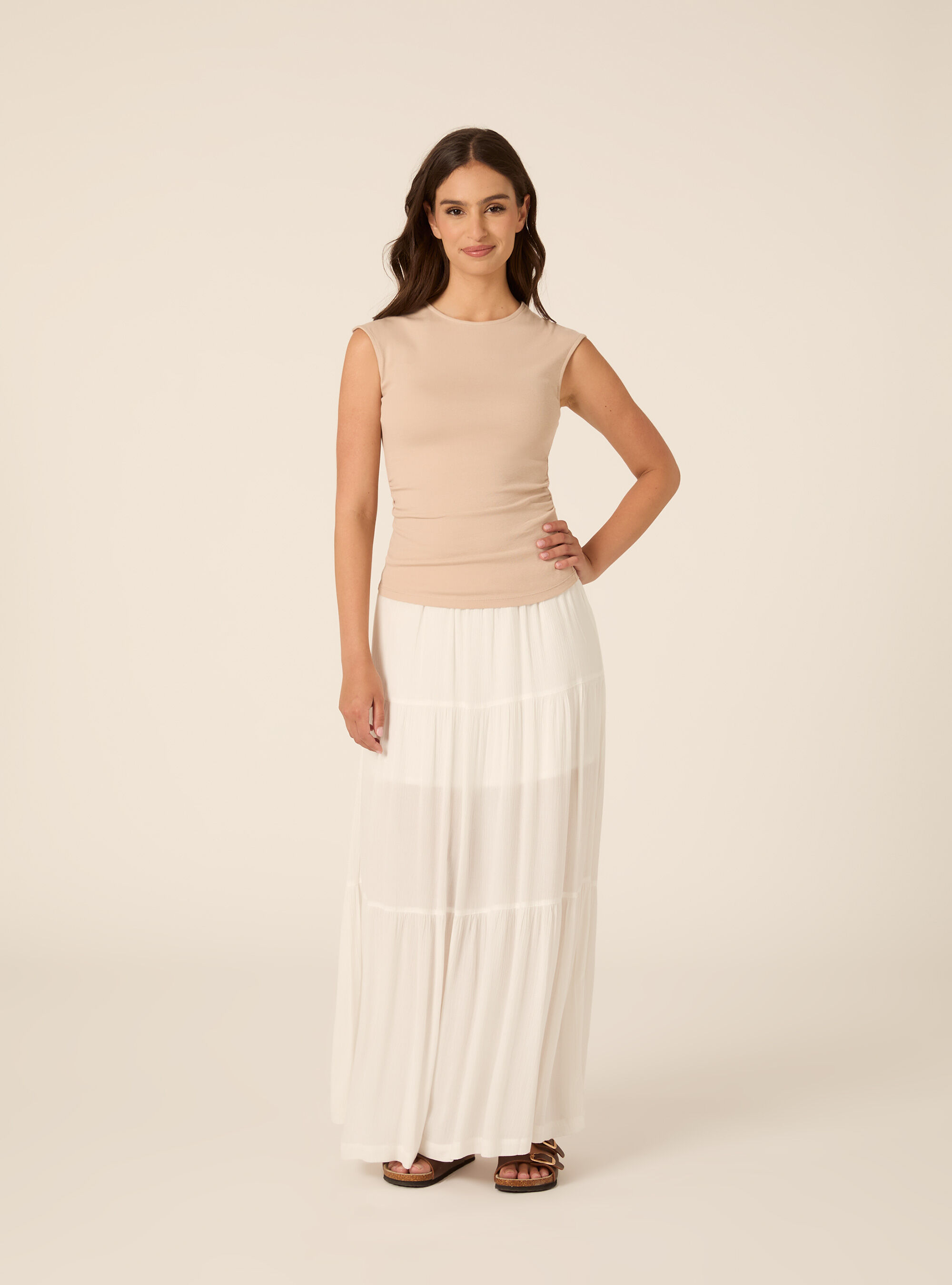 T-shirt basic con arriccio