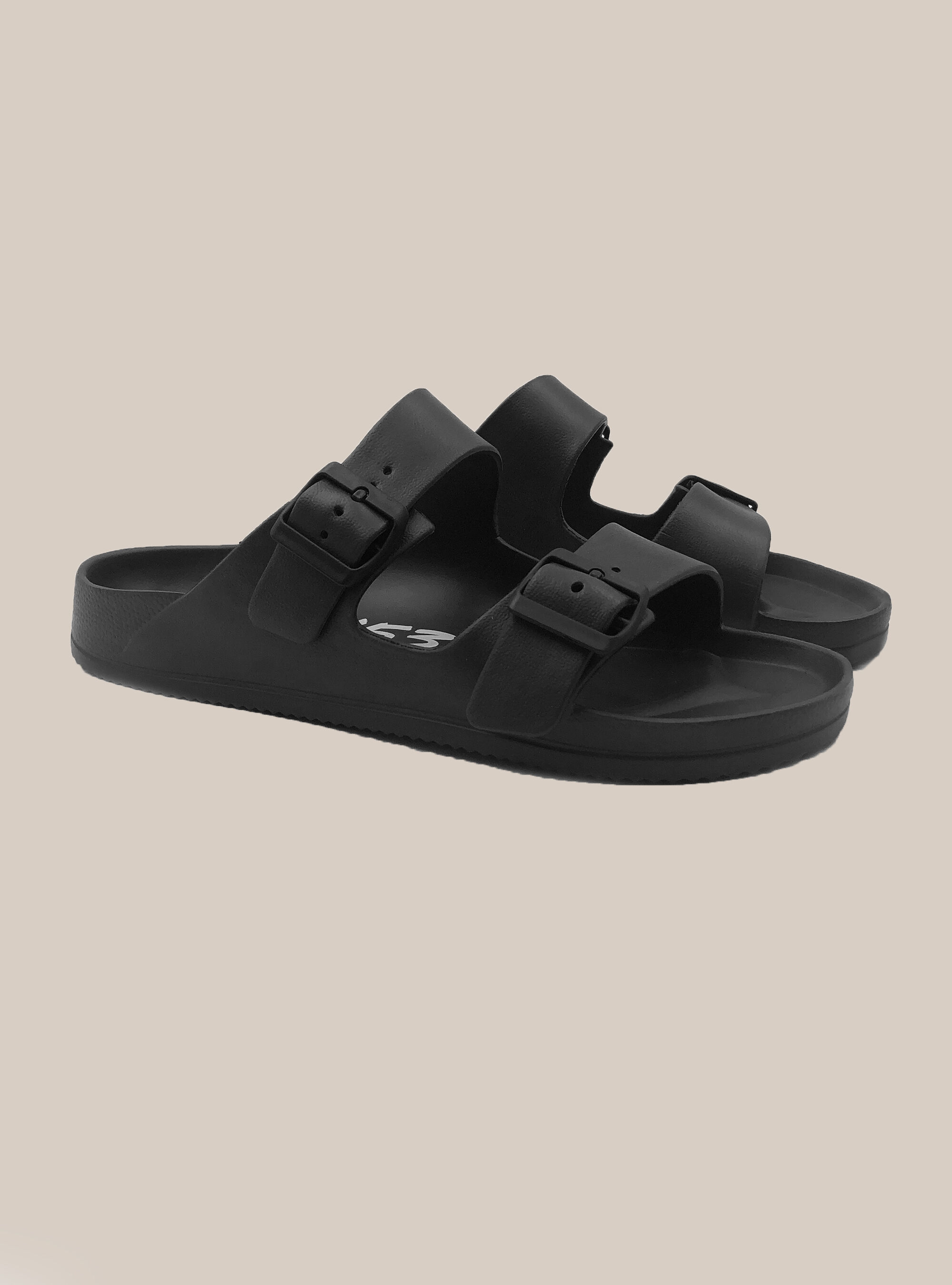Sandalias con bandas, NEGRO