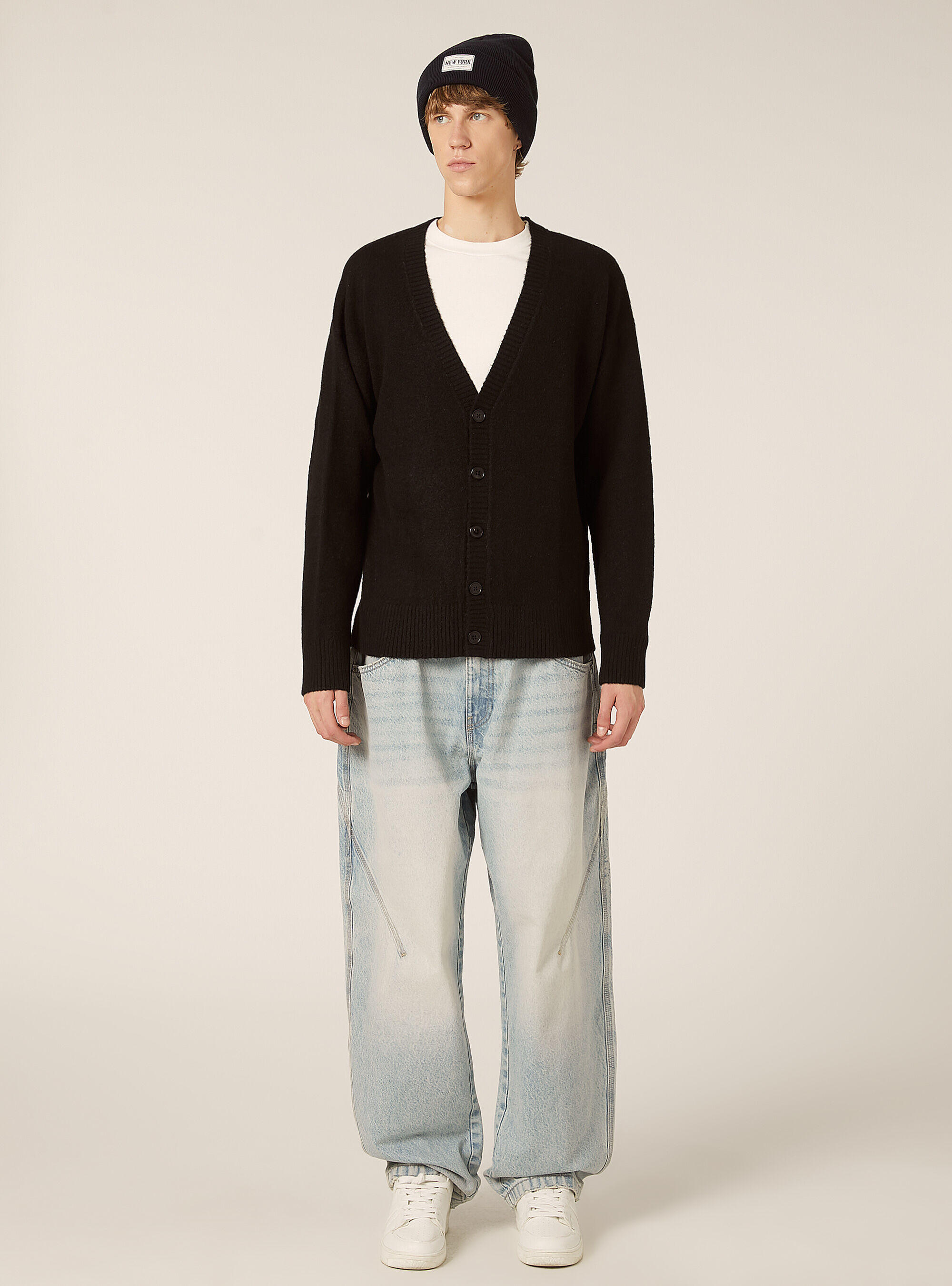 Boxy Fit Cardigan aus Wollmischung