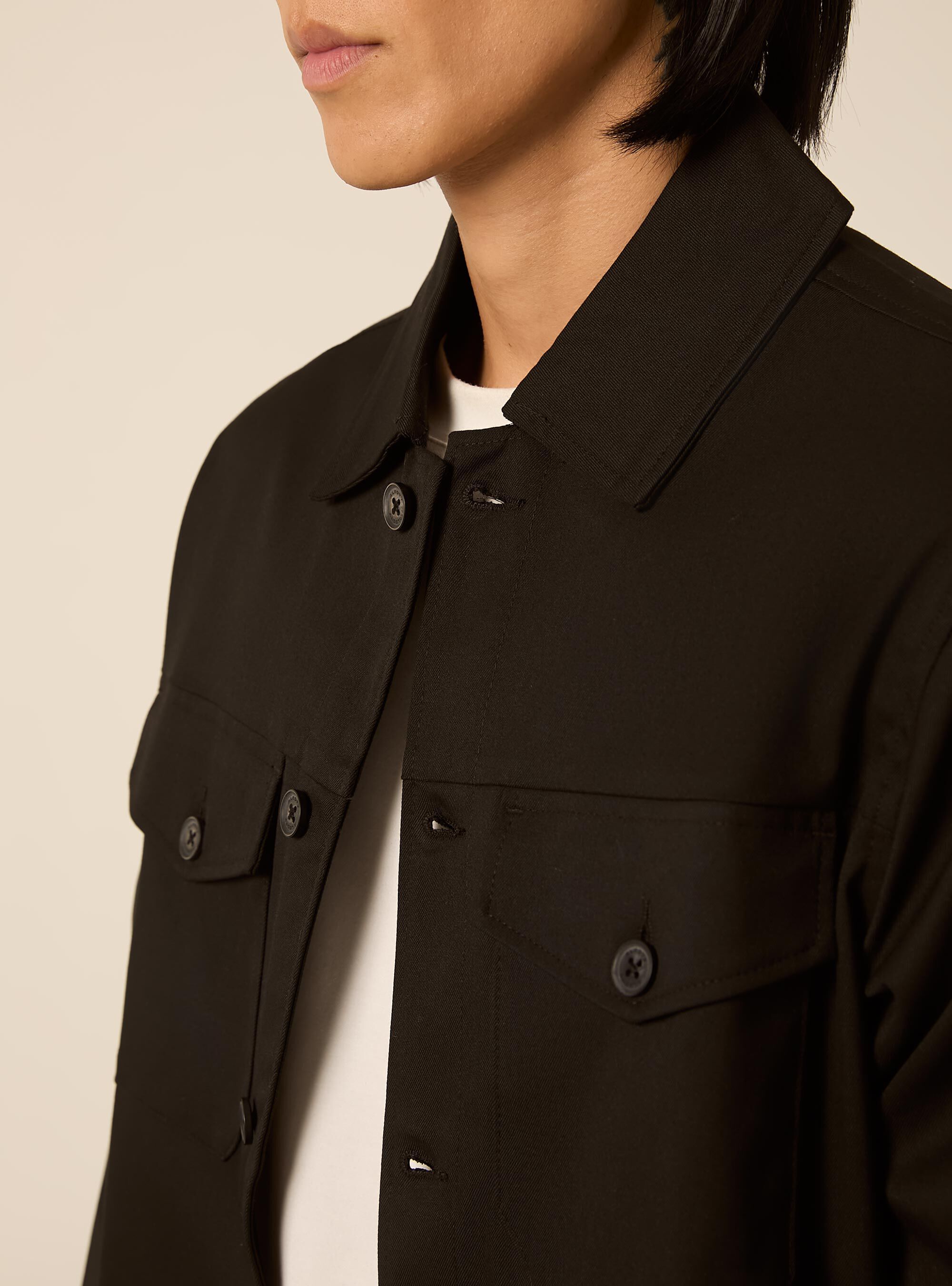Shirt jacket with patch pockets, BK1 BLACK