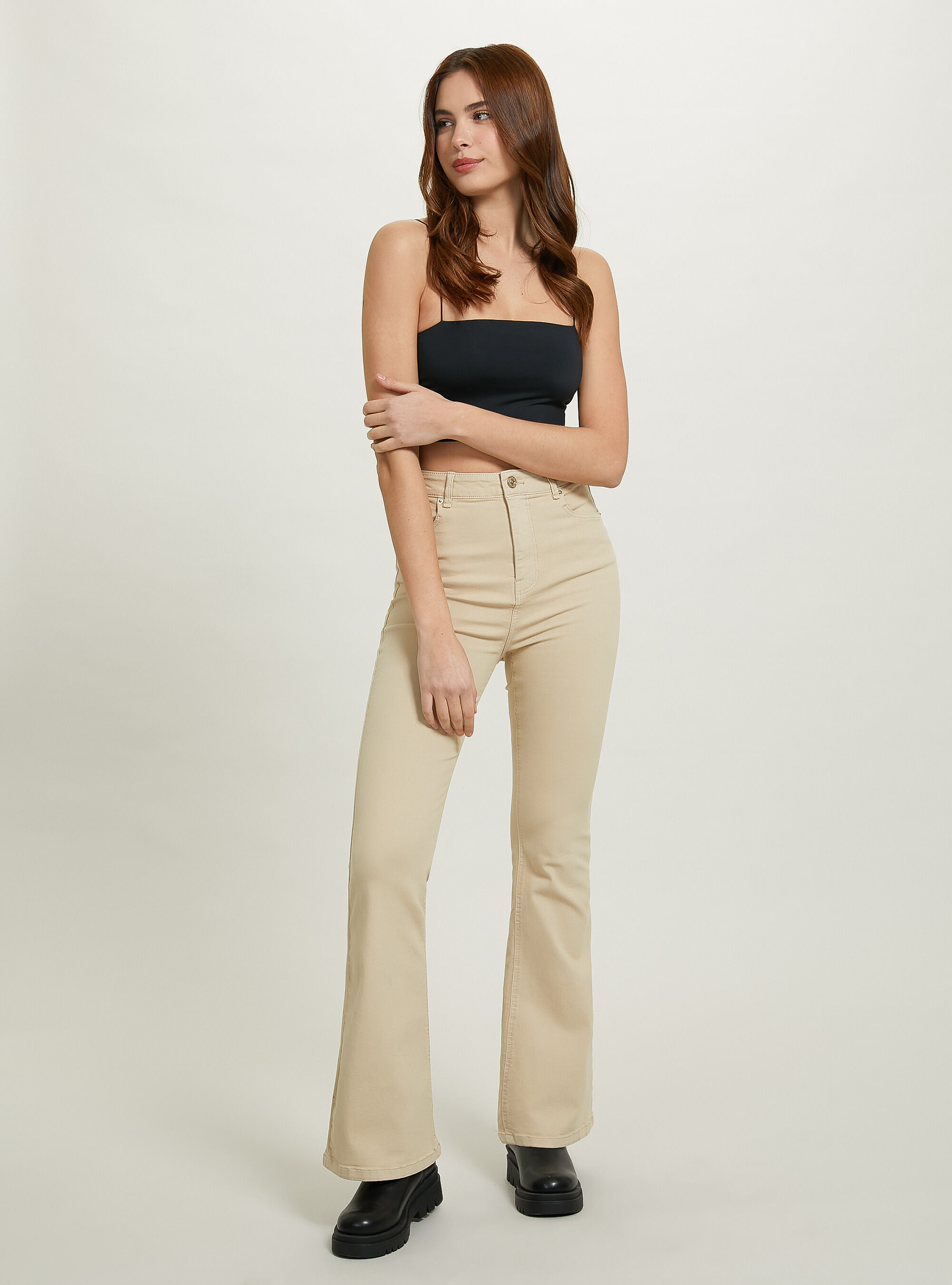 Stretch flare hotsell trousers