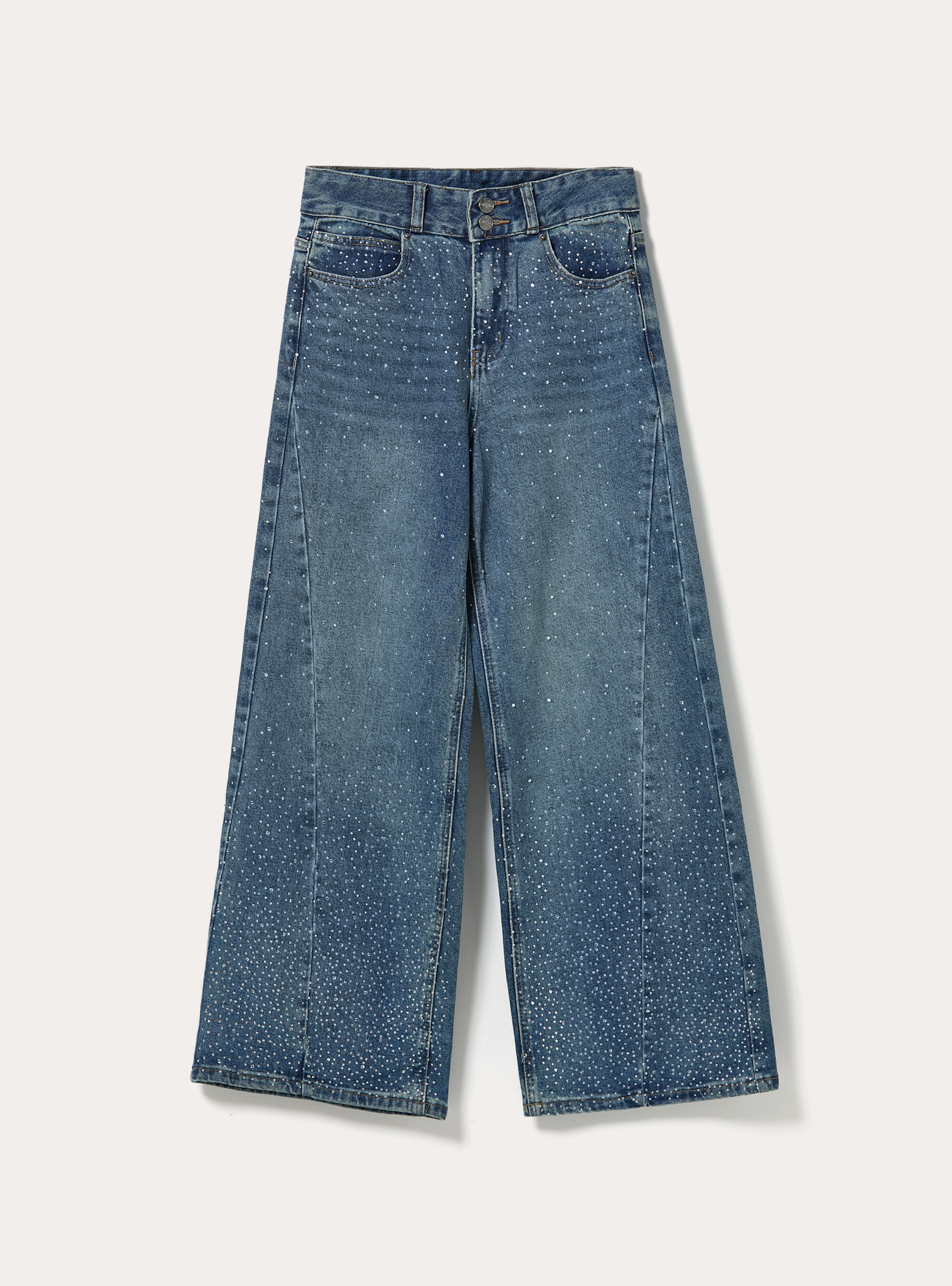 Jeans with rhinestone wide leg | Alcott | Women's Jeans
