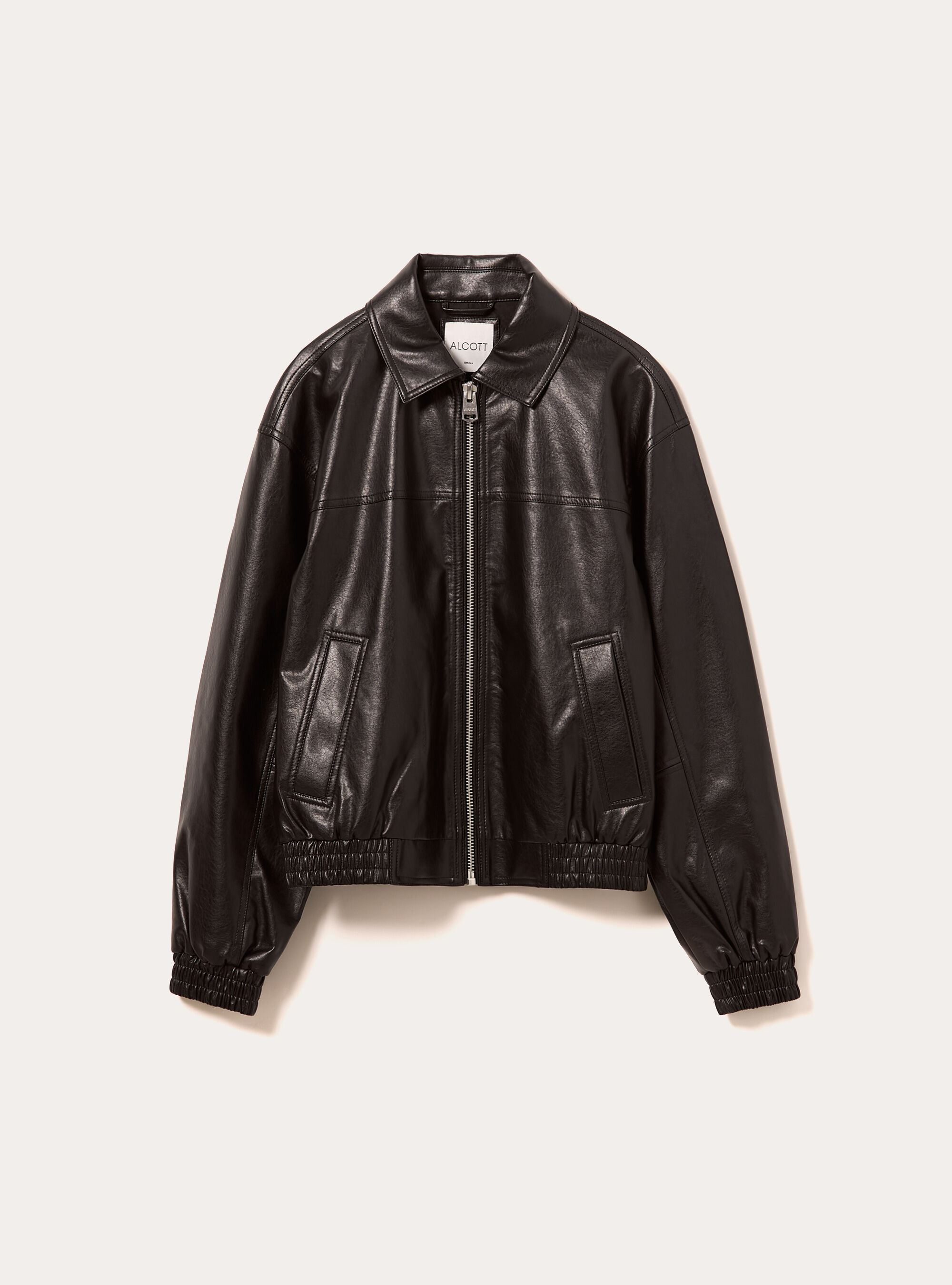 Veste oversize effet cuir, BK1 BLACK