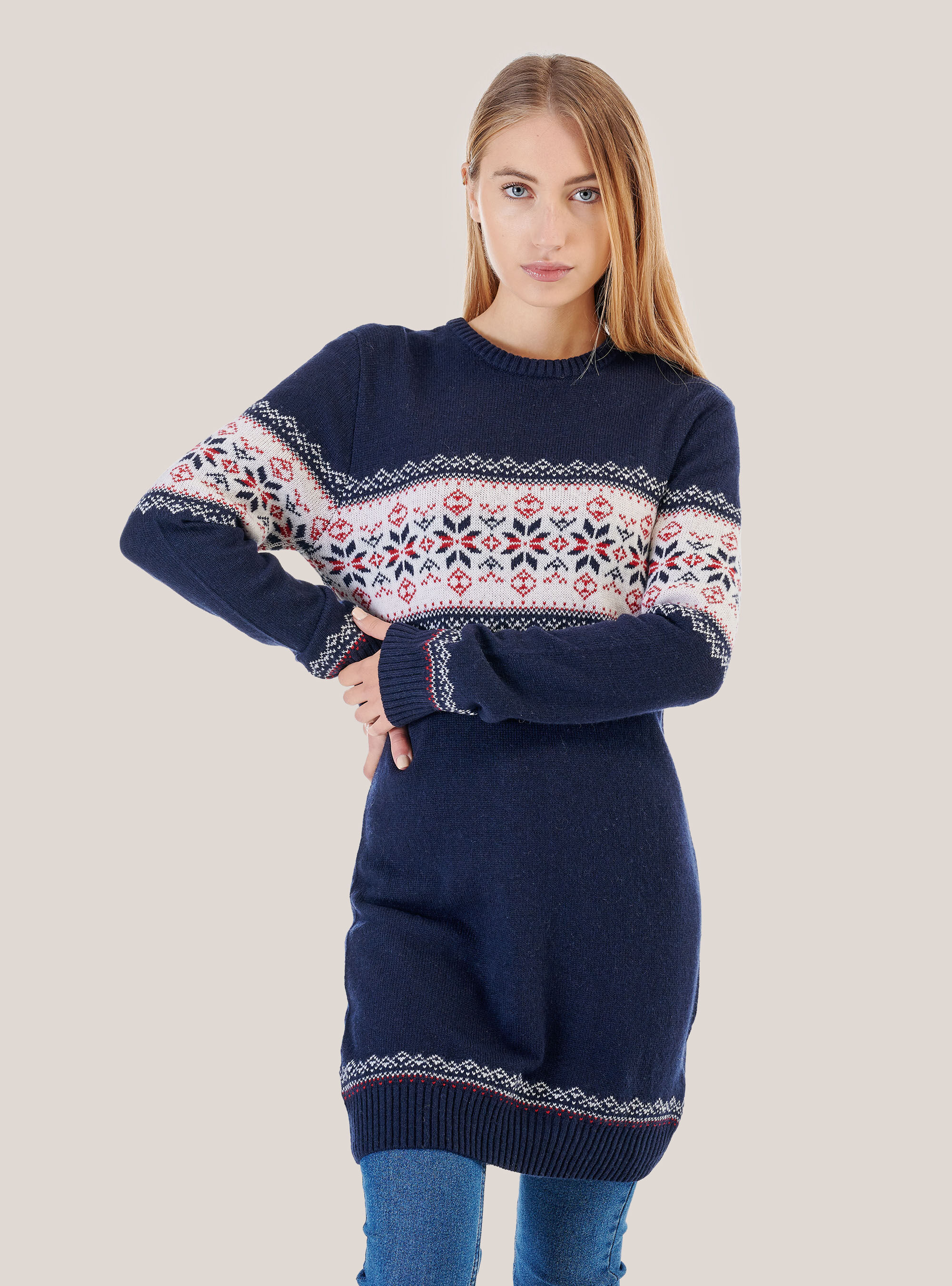 ugly christmas sweater blue