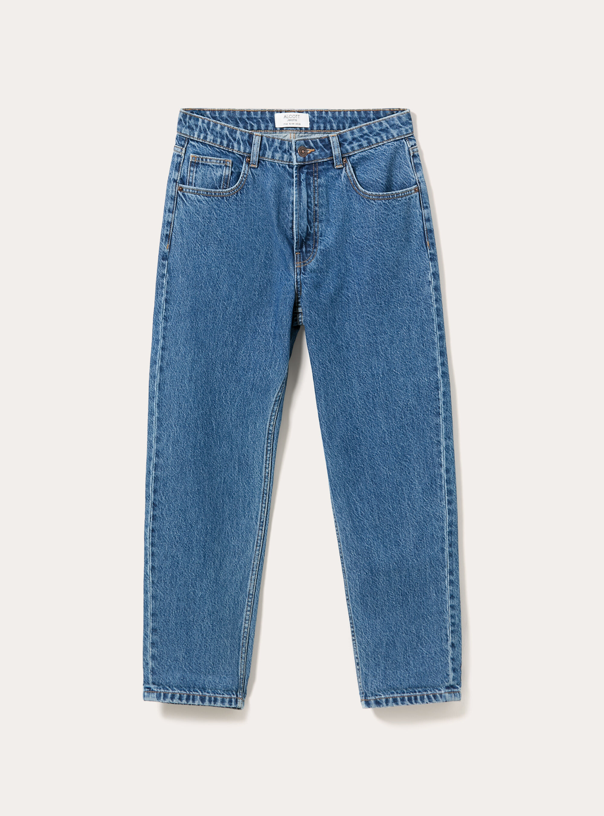 High waist mom fit jeans, D004 MEDIUM LIGHT BLUE