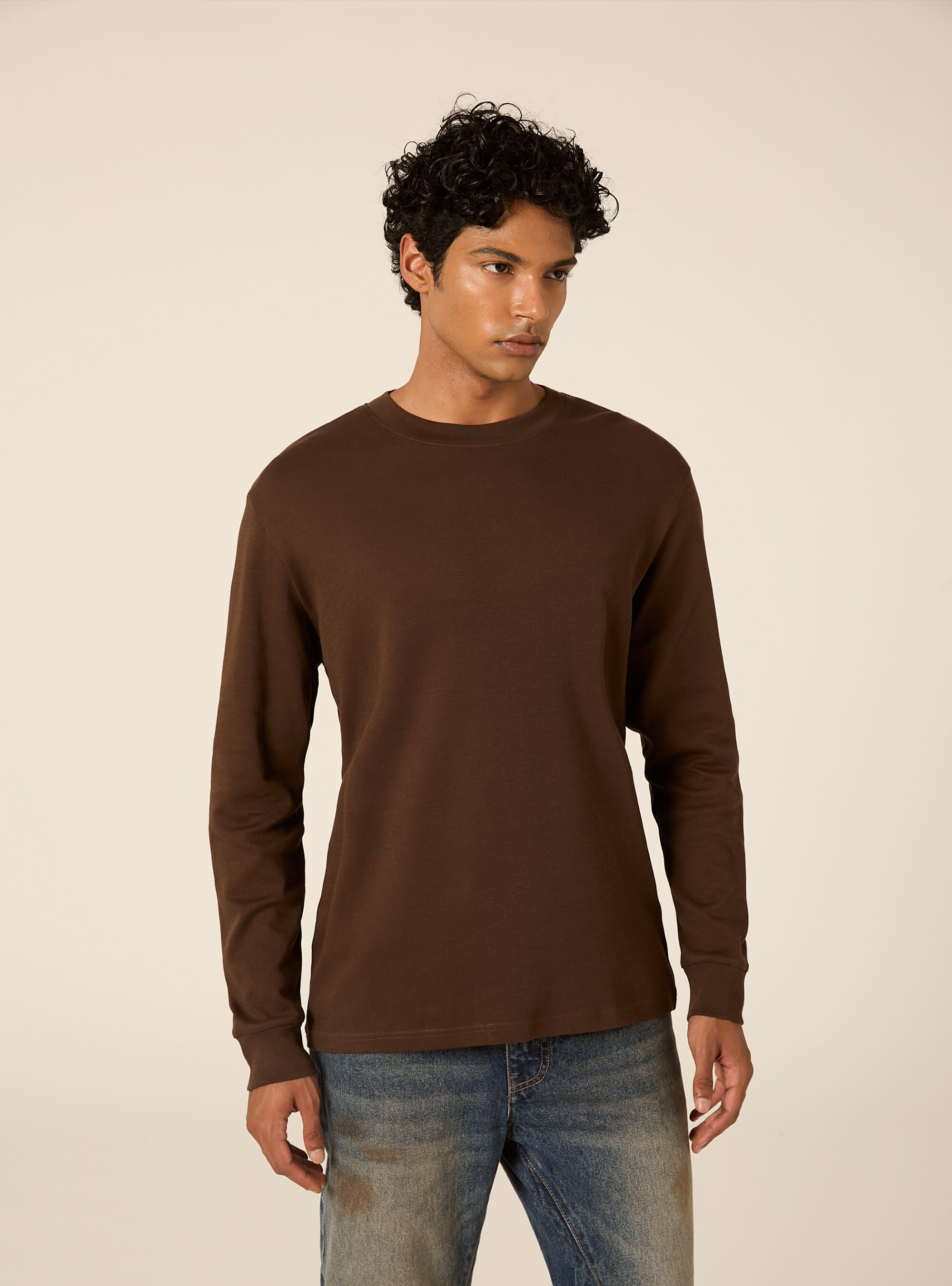 Maglia girocollo maniche lunghe interlock