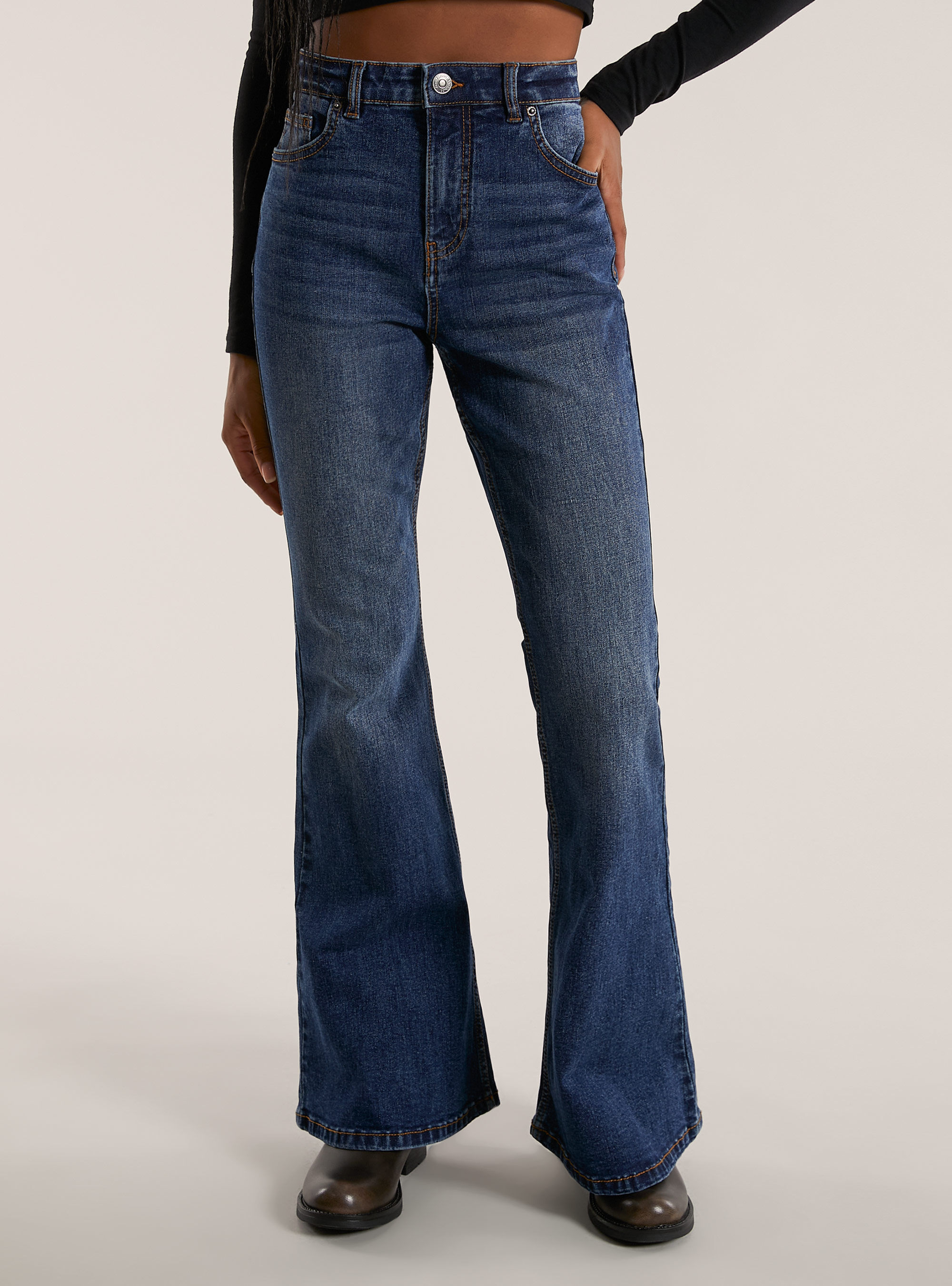 Jeans flare a vita alta