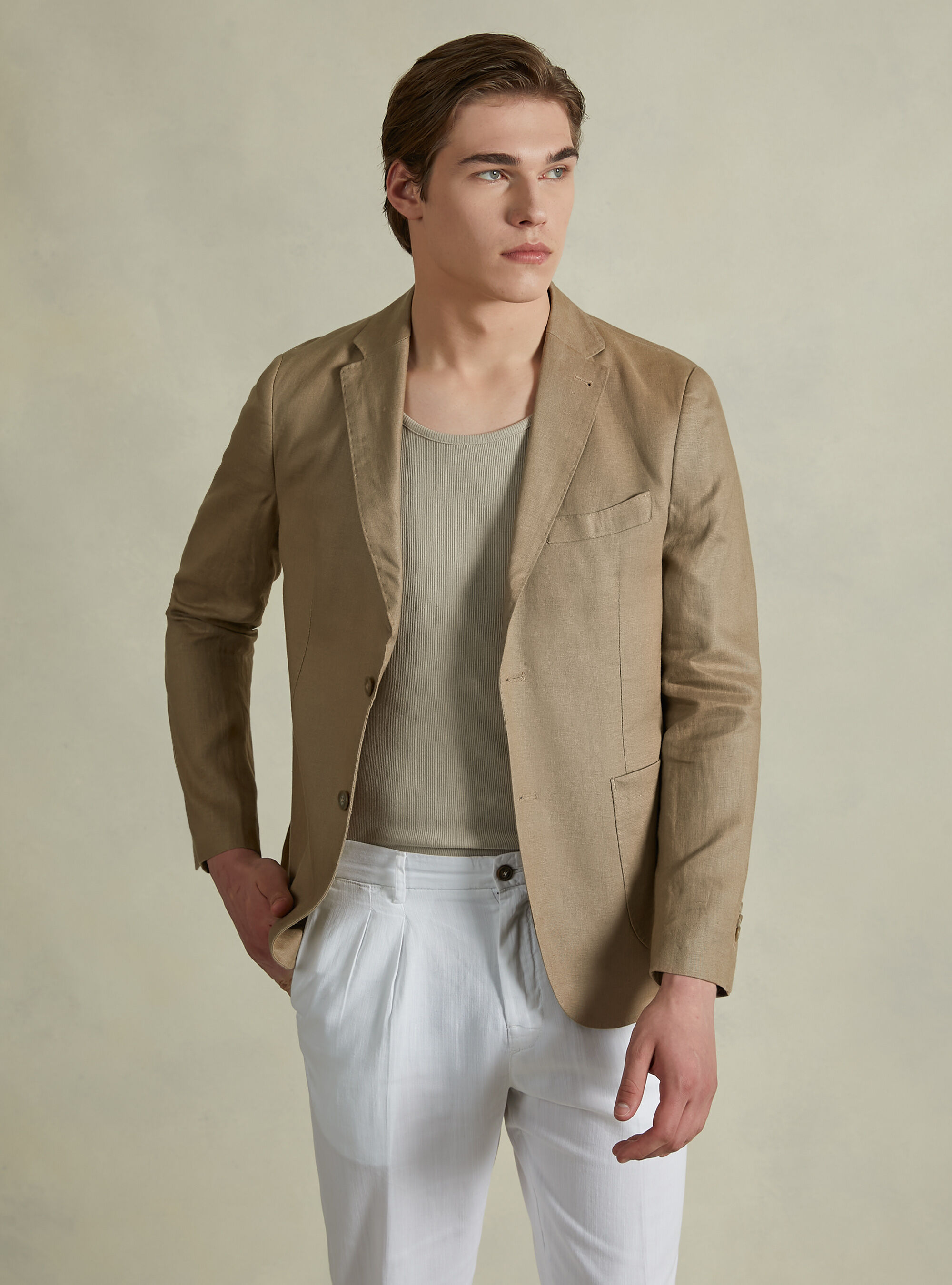 Pure linen jacket hot sale