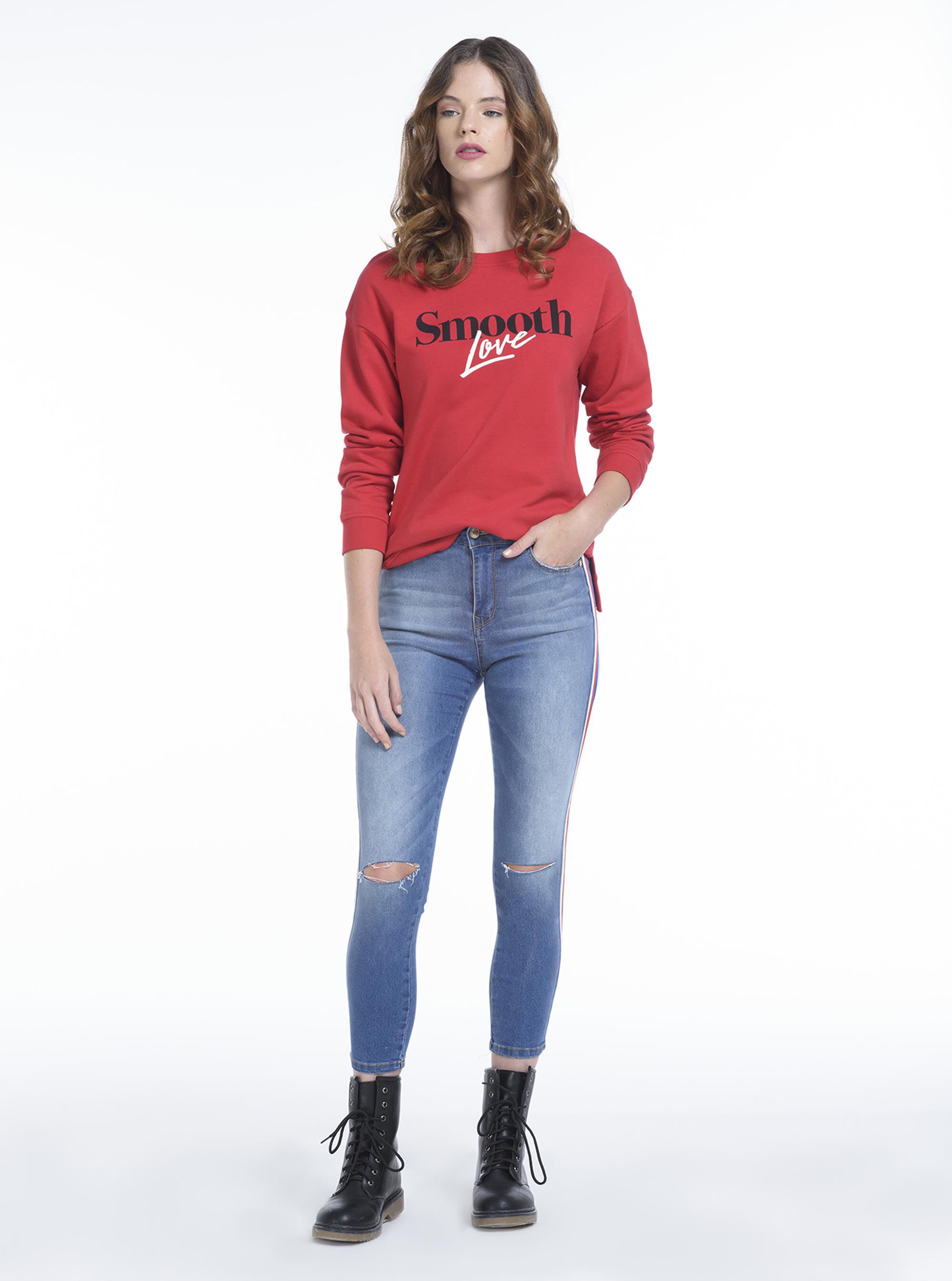 Felpa con stmpa lettering, RED