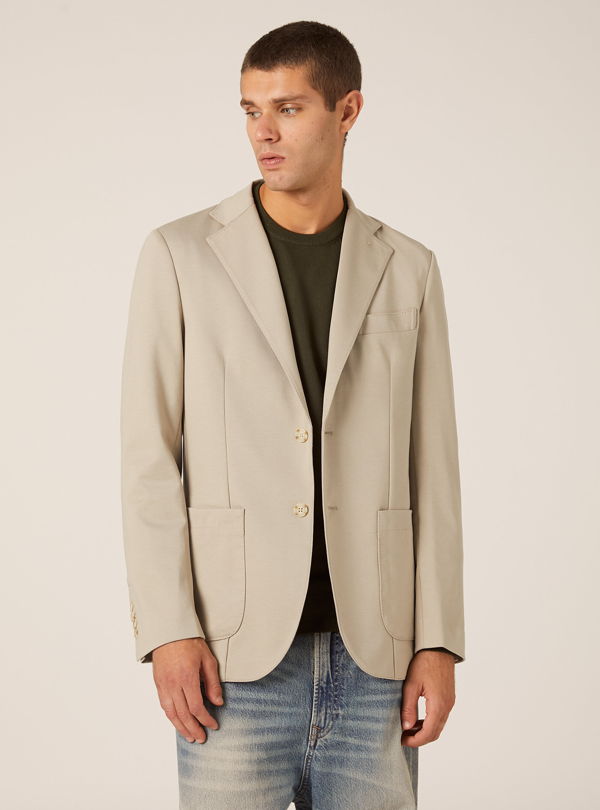 Giacca monopetto in jersey