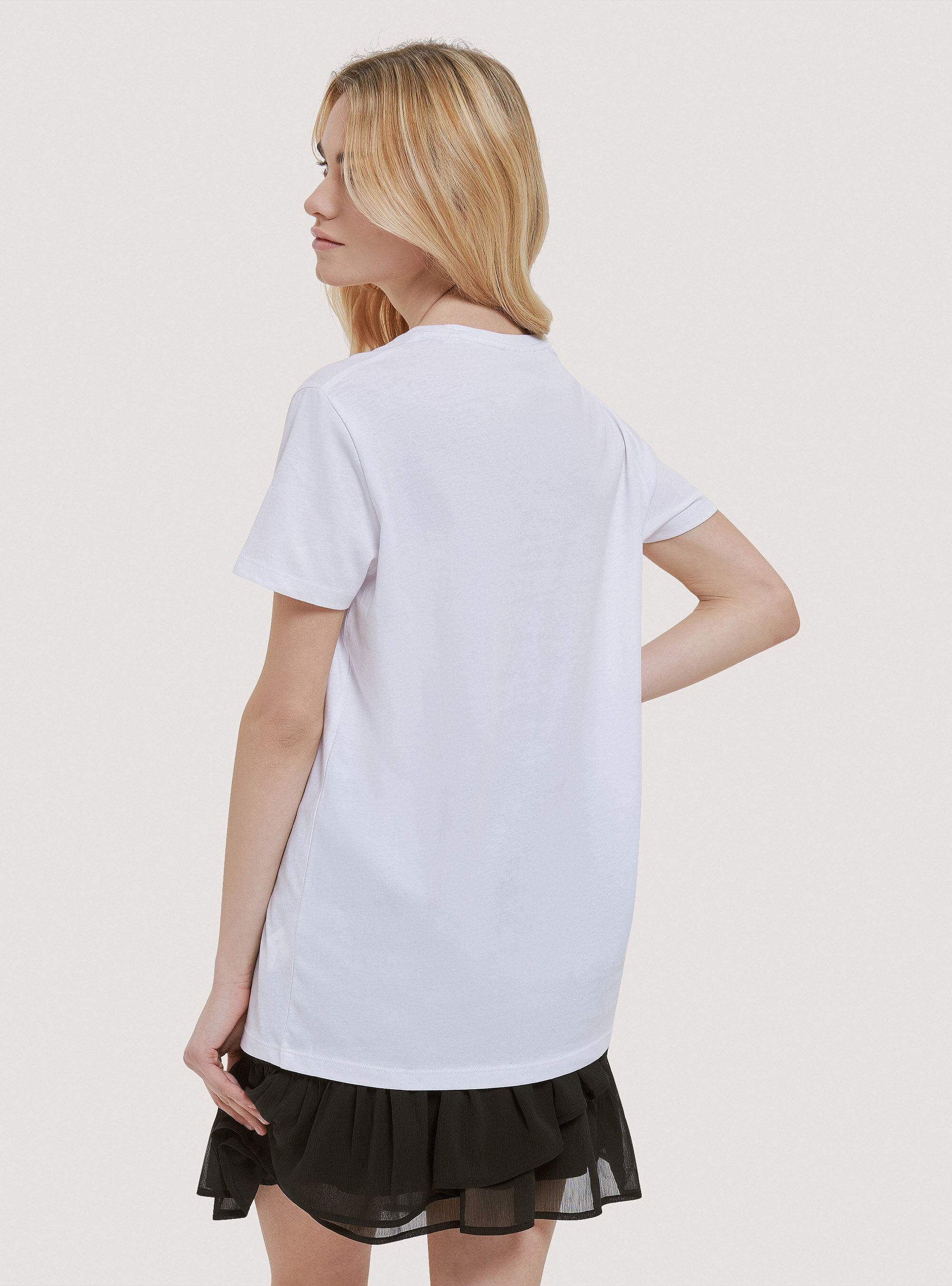 T-shirt en coton avec imprim&eacute;, C099 WHITE